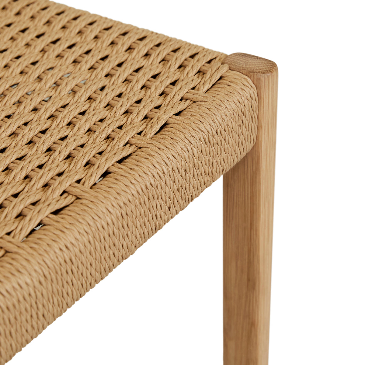 Anton Paper Cord Bar Stool - Natural Woven Seat, Adjustable Height, Modern Kitchen & Dining Room Furniture for Home, Bar, Cafe, and Restaurant Use