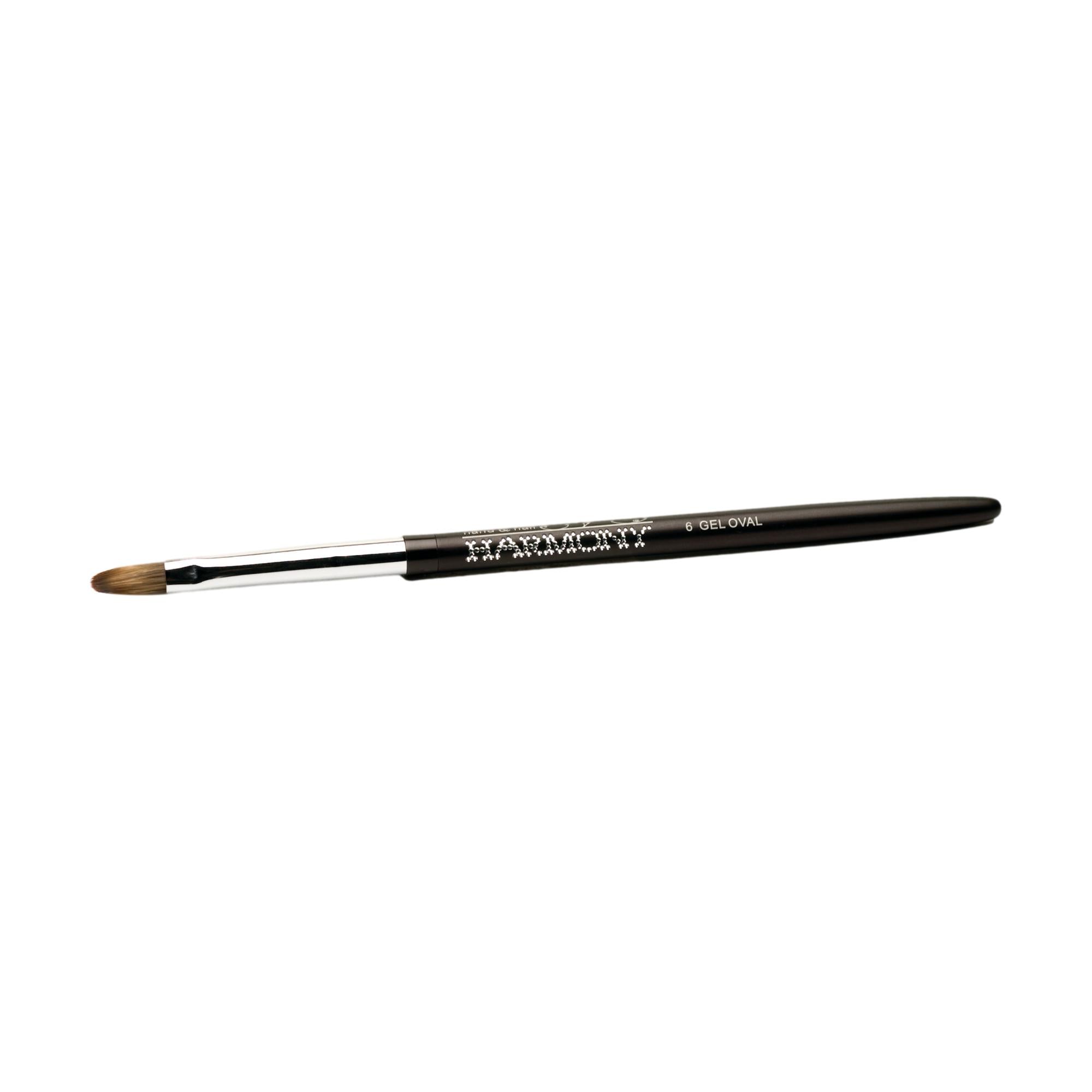 Gelish #6 Gel Oval Brush - Professional Nail Art Brush for Acrylic, Gel Polish & Nail Design - Perfect for Salon, Home Manicure & DIY Nail Art