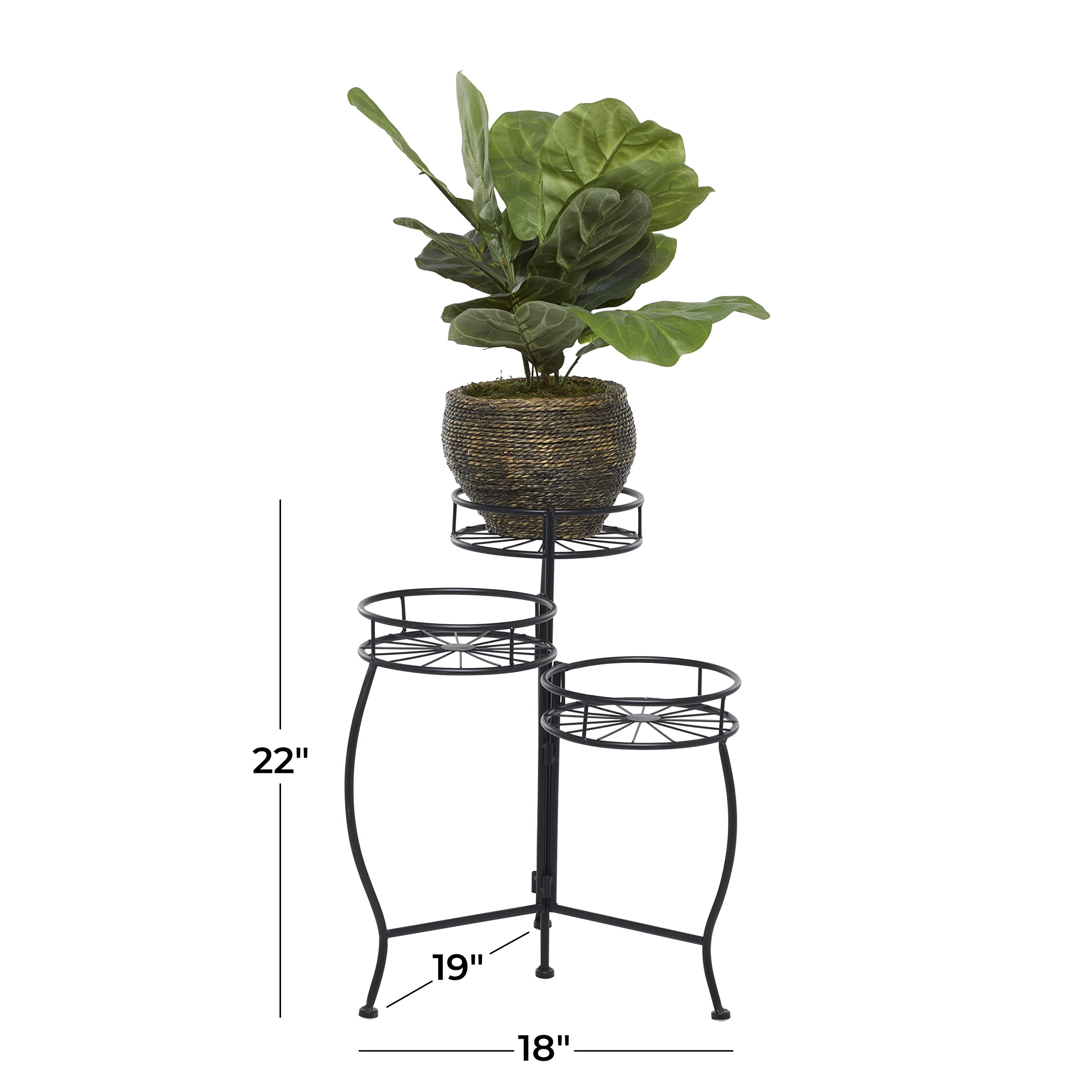 Deco 79 Metal Starburst 3-Tier Plant Stand Shelf for Indoor & Outdoor Use - 18