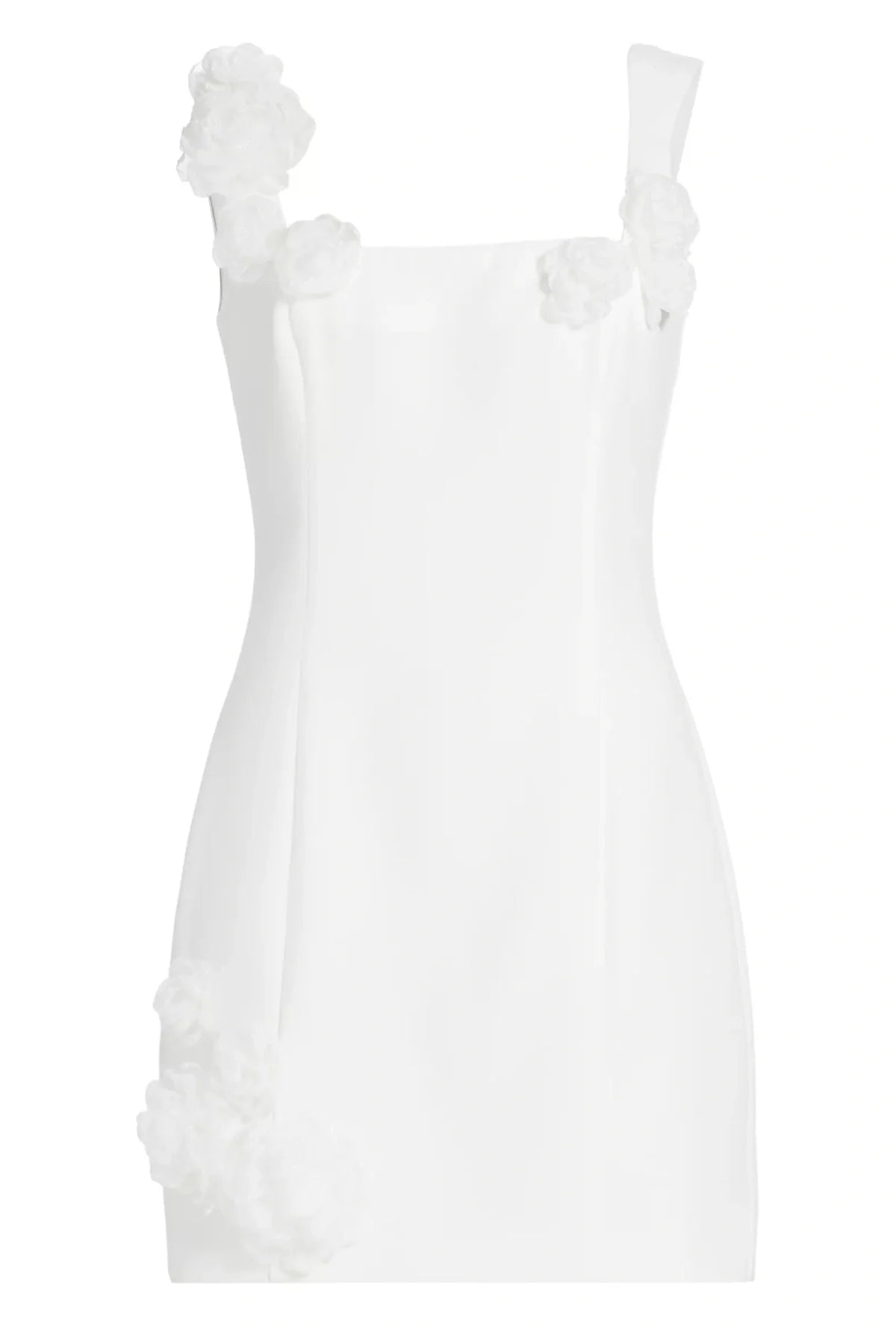 Dilanne Floral Appliqué Mini Dress for Women - Elegant White Summer Party Cocktail Dress | Perfect for Weddings, Dates & Special Occasions
