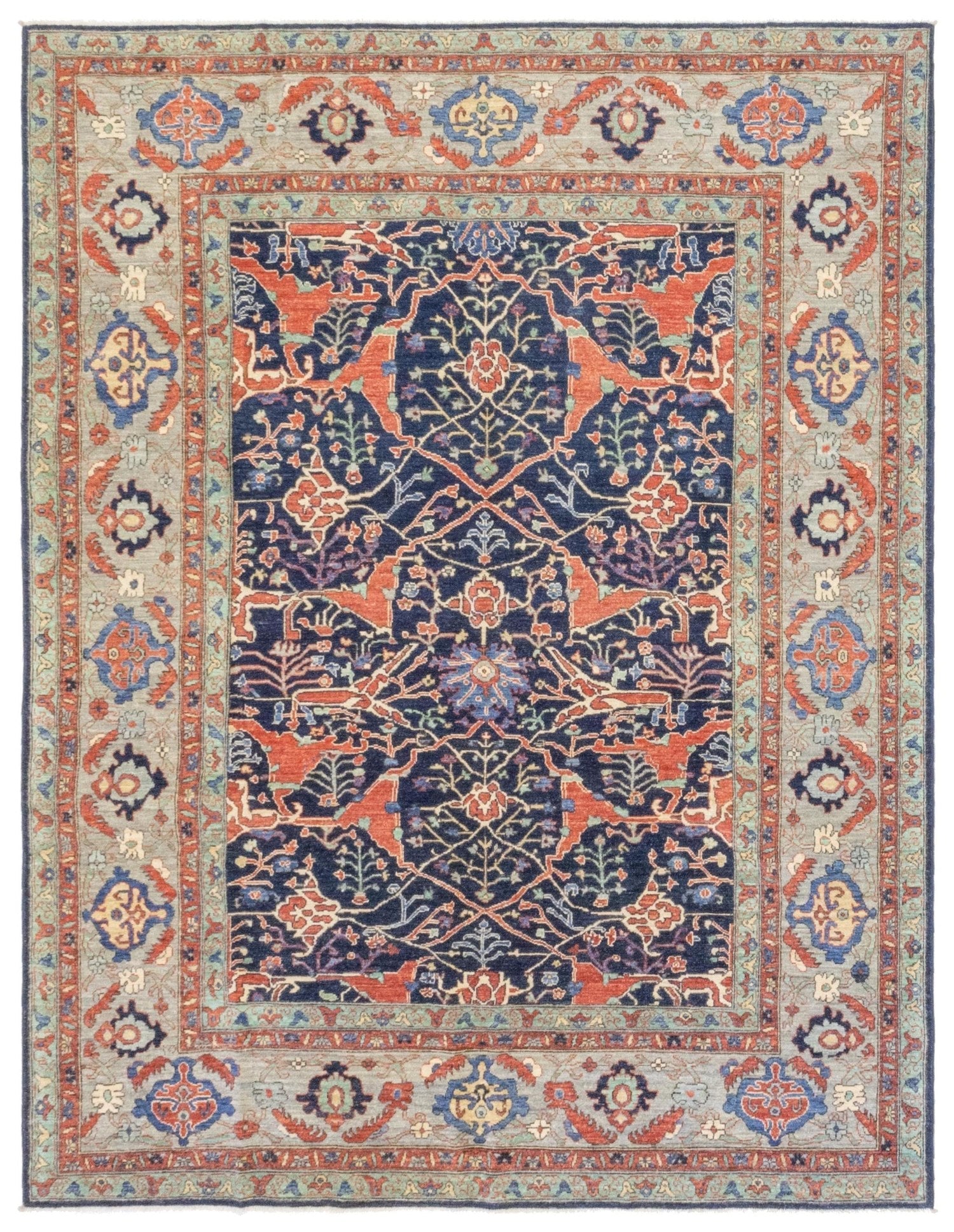Authentic Arabesque Bijar Handwoven Tribal Rug - J74856 | Persian Style Home Decor for Living Room, Bedroom & Office