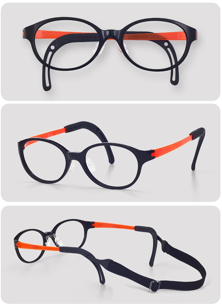 **Lightweight Flexible Eyeglass Frames for Kids & Juniors (Ages 8-14) – Durable, Comfortable Orange Frames (48x17) – Perfect for School, Sports & Everyday Wear**