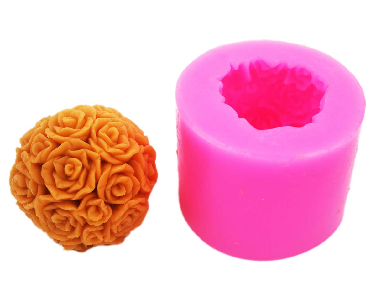 Premium Silicone Candle & Soap Molds - Longzang Ball Rose S0245 DIY Craft Molds for Handmade Candles, Soap Making, Bath Bombs & Home Decor Gifts