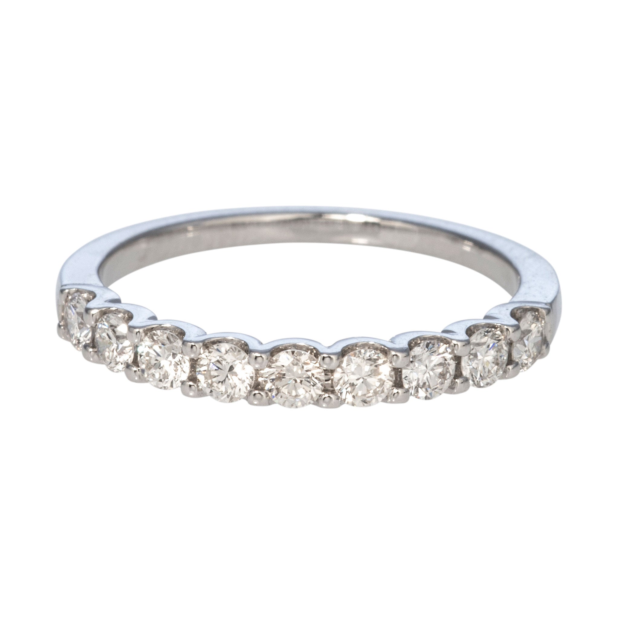 0.50ctw Round Diamond 9 Stone 14K White Gold Wedding Band Ring for Women - Perfect for Engagement, Anniversary & Bridal Jewelry Gifts