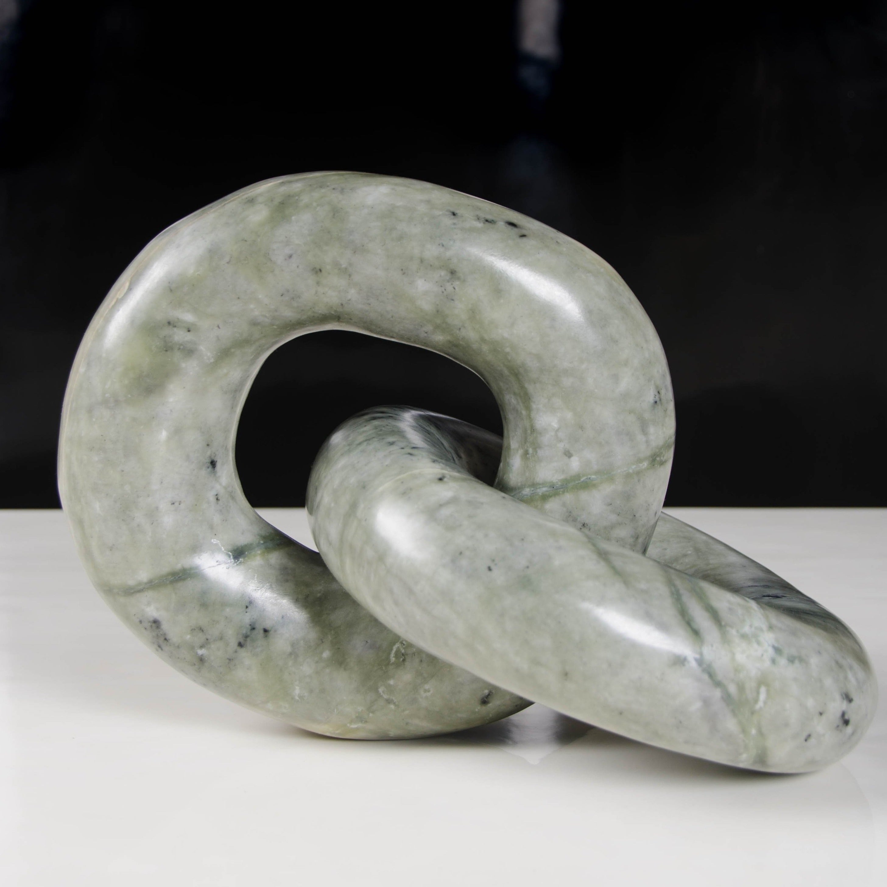 Premium Nephrite Jade Double Ring Link Bracelet - Elegant Handmade Jewelry for Women, Gift for Her - Perfect for Weddings, Parties & Special Occasions