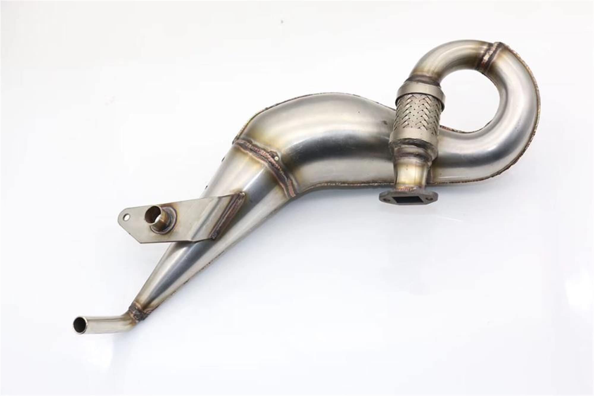 High-Performance Stainless Steel Exhaust Pipe for Losi 5ive-T V1.0/V2.0, Rovan LT & DTT 1/5 Scale RC Gas Cars - Upgrade Your Off-Road Racing Experience (Color: Silver)