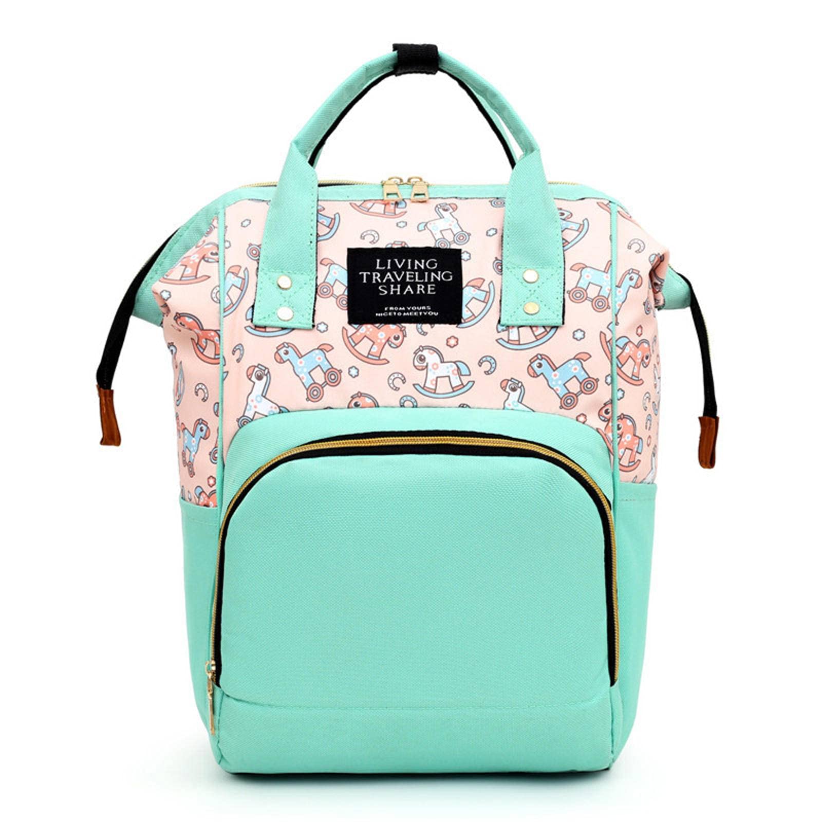 Large Waterproof Diaper Backpack for Moms - Multifunctional Travel & Nursing Bag with High Capacity - Perfect for Baby Care, Outings & Travel (Green)