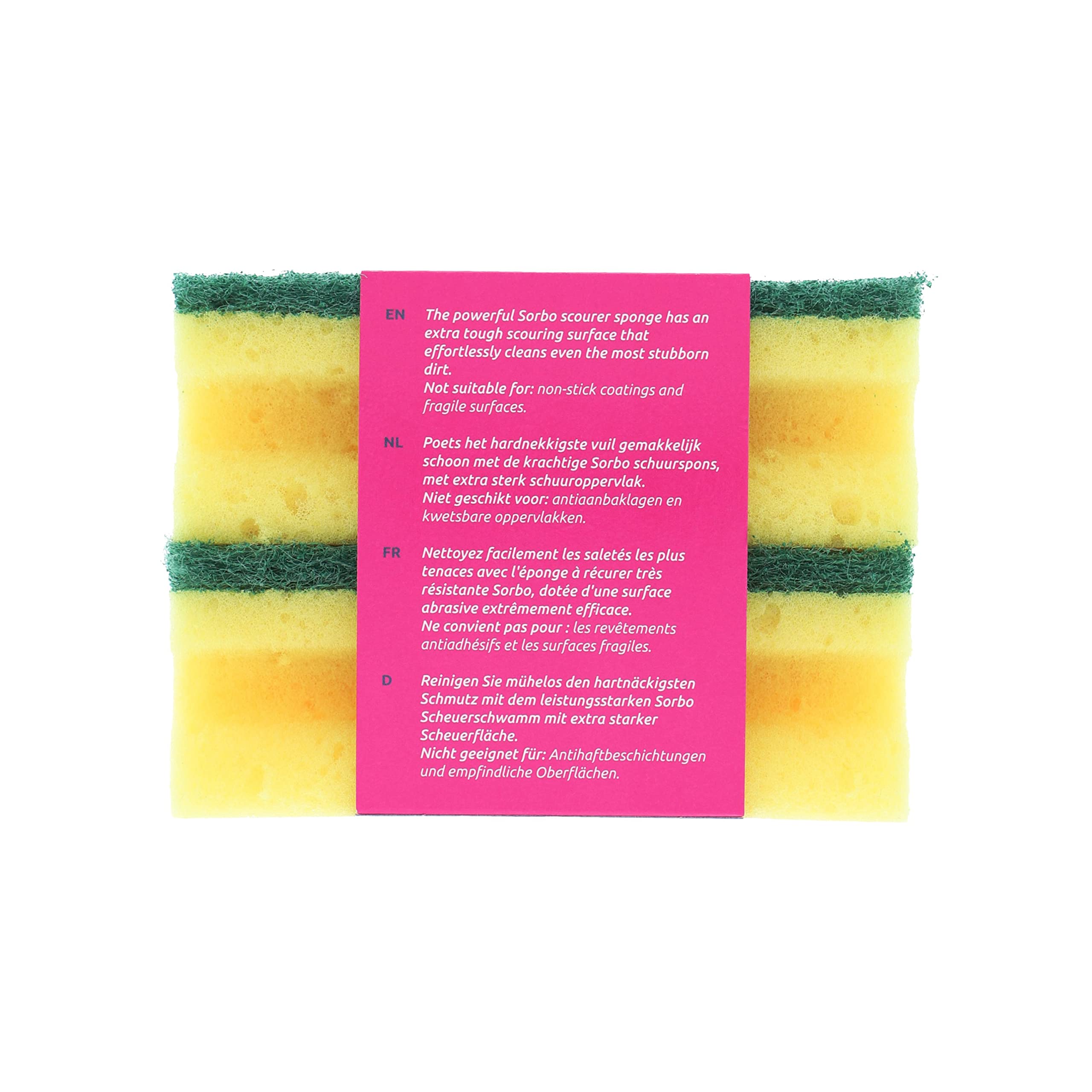 Extra Large Scouring Sponges for Deep Cleaning - Heavy Duty Kitchen Sponges with Easy Grip, Pack of 2 - Perfect for Pots, Pans, Dishes & Tough Stains (Durable & Long Lasting)