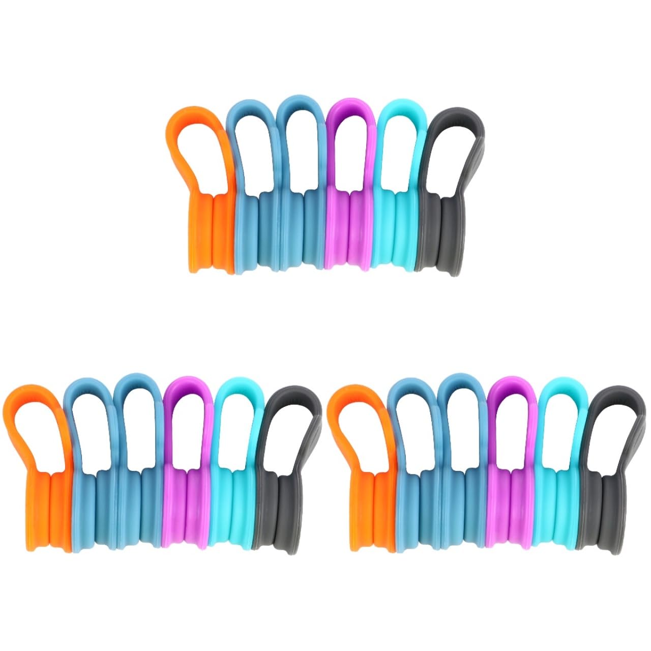 18-Piece Magnetic Cable Organizer Set - Silicone Earphone & Wire Holder with Strong Magnets - Assorted Colors for iPhone, Android, USB Cables - Perfect for Desk, Car, Office Organization & Travel Accessories