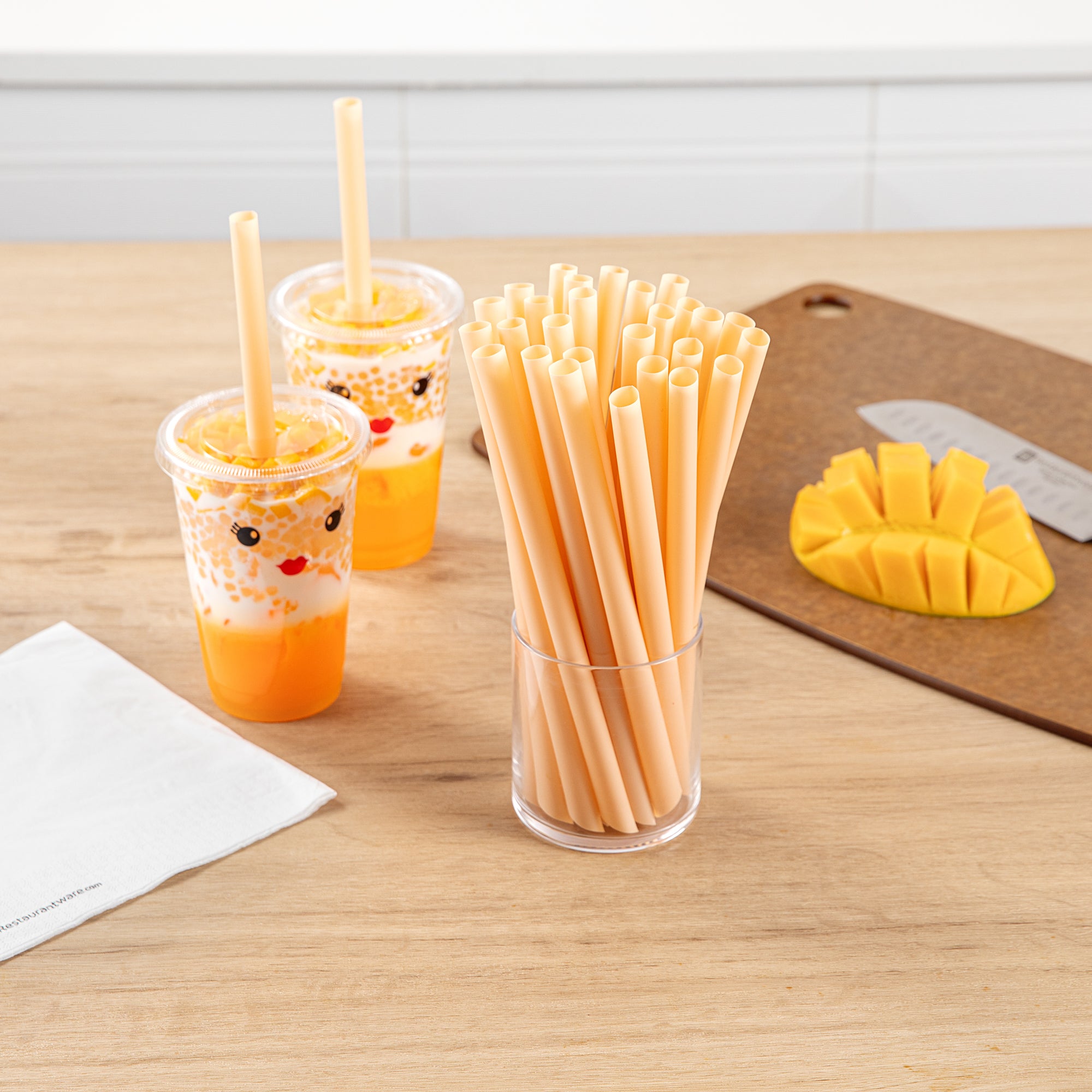 Eco-Friendly Extra Wide Boba Straws - 100 Count Box | Compostable PLA Plastic, Pointed Tip for Smoothie & Bubble Tea | Perfect for Home, Cafes & Parties
