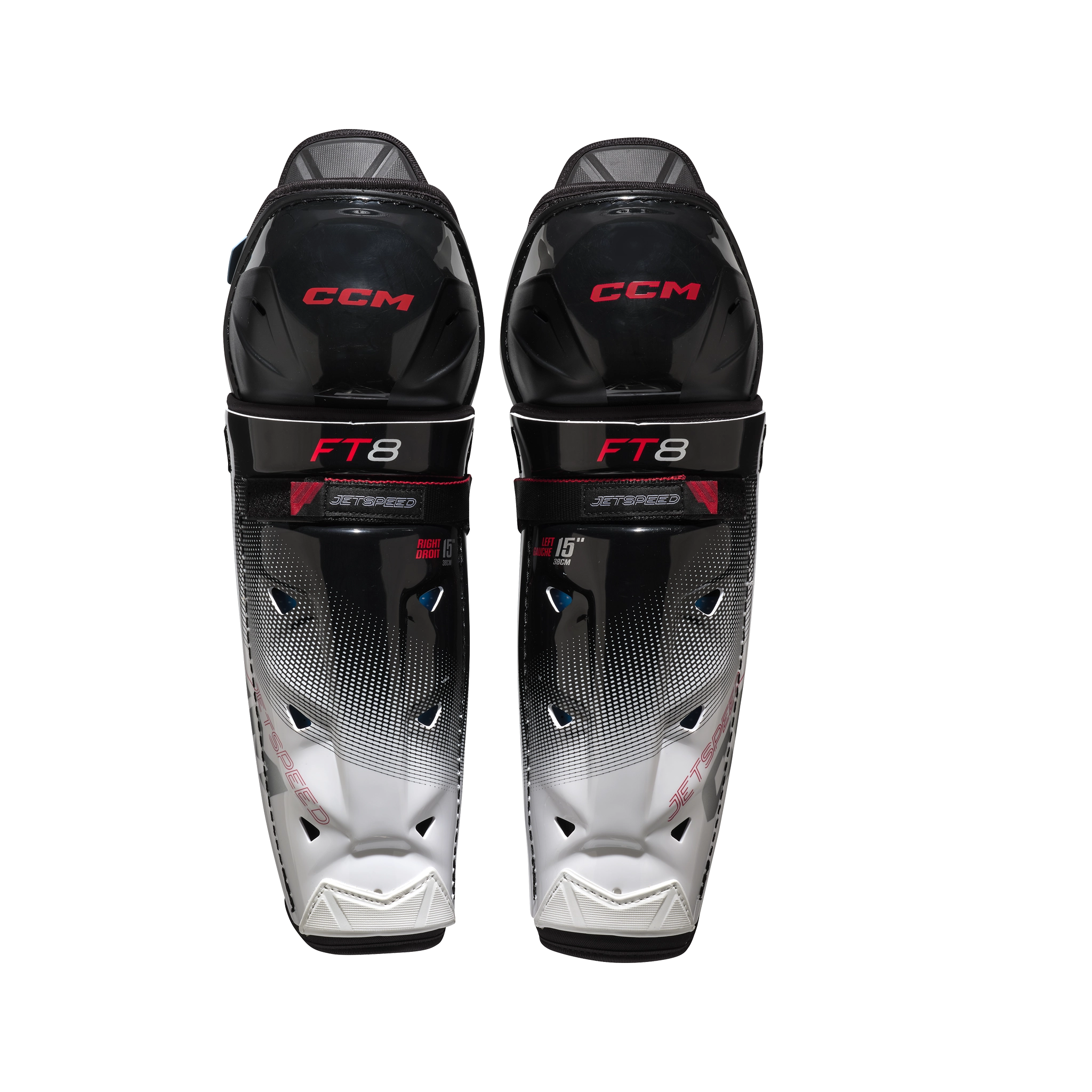 CCM JetSpeed FT8 Senior Hockey Shin Guards - Lightweight & Protective for Ice Hockey Players - Perfect for Games & Training