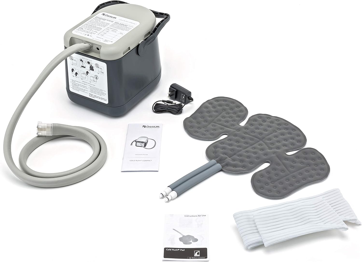 Ossur Cold Rush Compact Cold Therapy Machine System with Pads - Portable Ice Therapy for Knee, Shoulder & Joint Pain Relief - Perfect for Post-Surgery Recovery & Sports Injuries