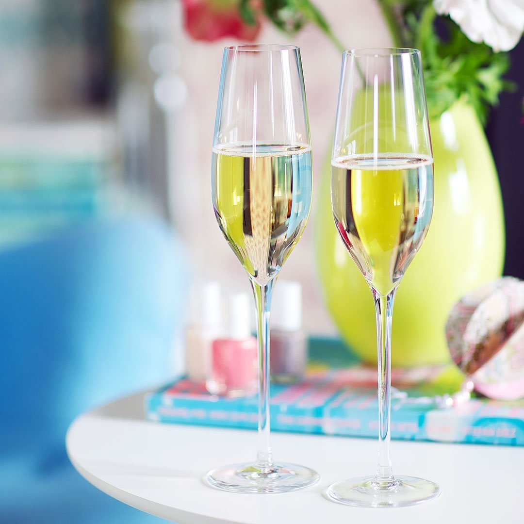 Premium Cabernet Champagne Glasses Set of 6 - Elegant Crystal Wine Goblets for Toasting & Celebrations - Perfect for Weddings, Anniversaries & Special Occasions