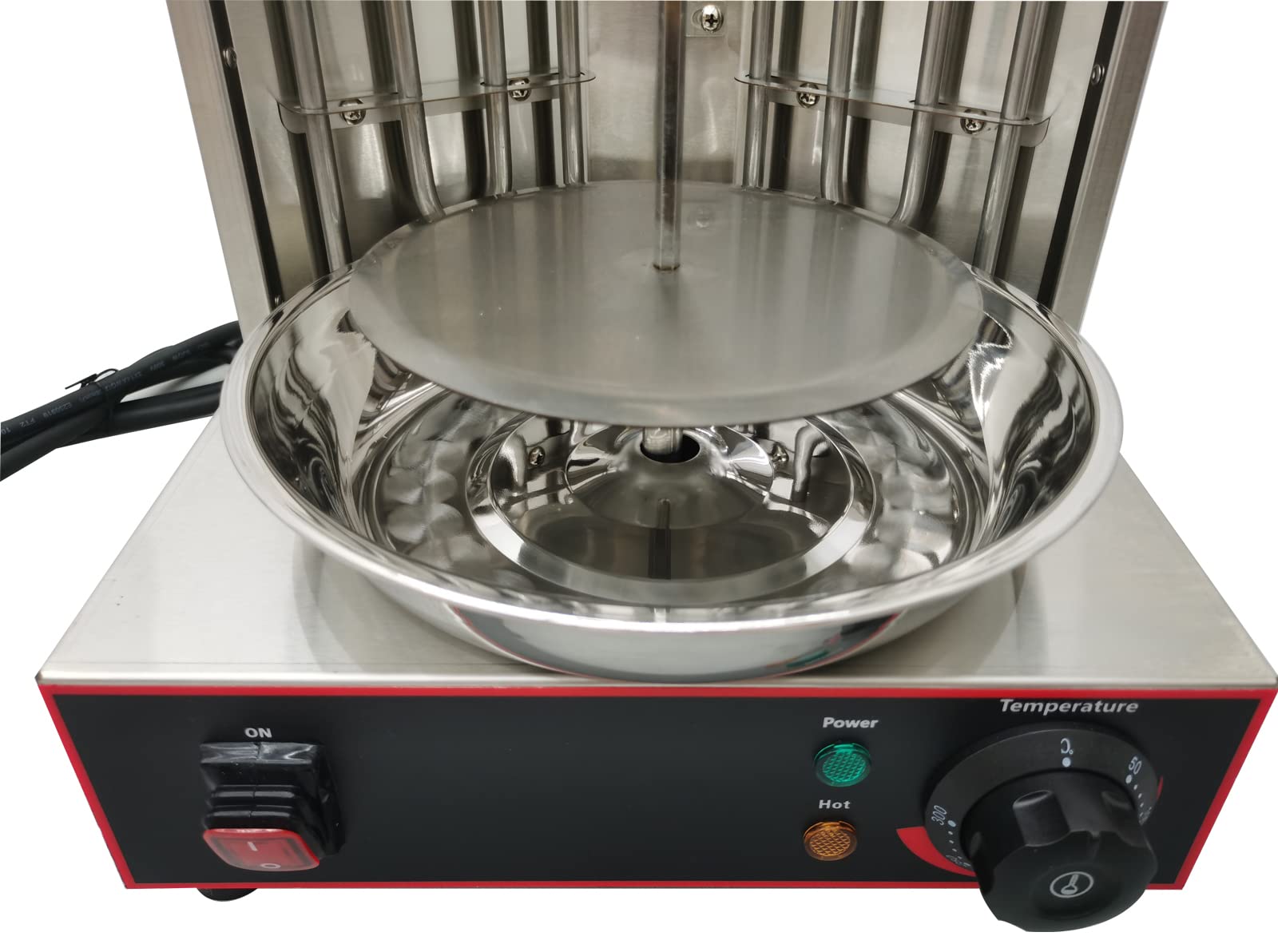 TECHTONGDA Commercial Electric Vertical Broiler - Shawarma Doner Kebab Gyro Grill Machine with Adjustable Temperature & Meat Drip Pan | Perfect for Restaurants, Food Trucks & Home Kitchens