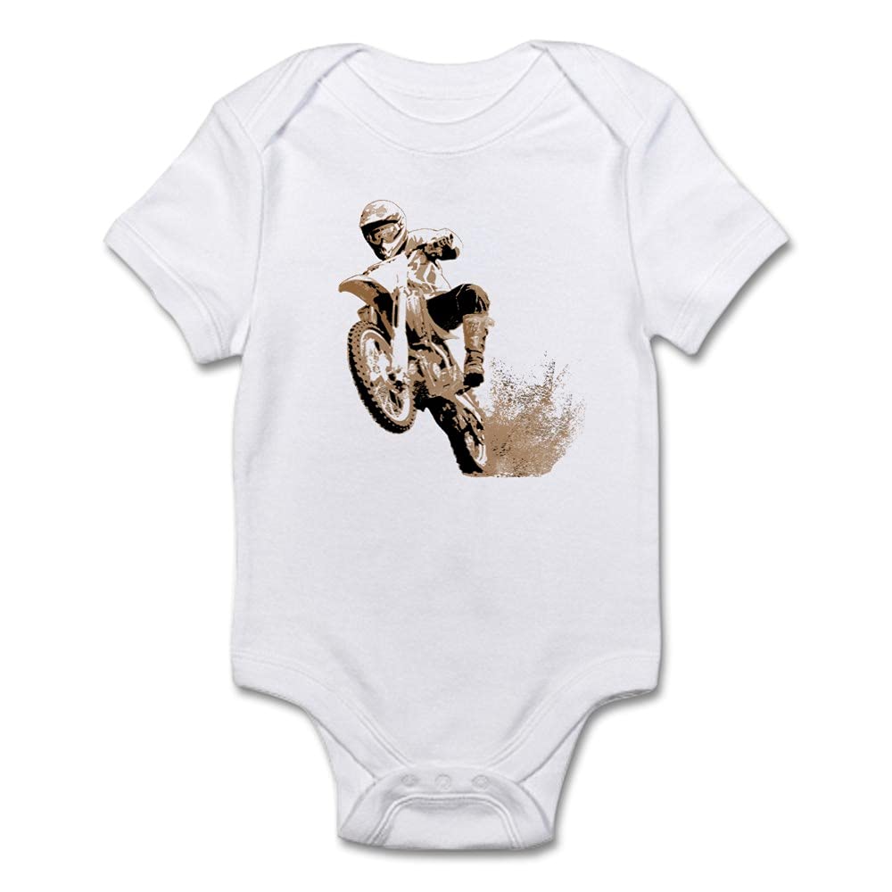 Dirt Bike Wheeling in Mud Infant Baby Bodysuit - Funny Motorcycle Onesie for Boys & Girls - Perfect for Bike Enthusiasts & Outdoor Adventures