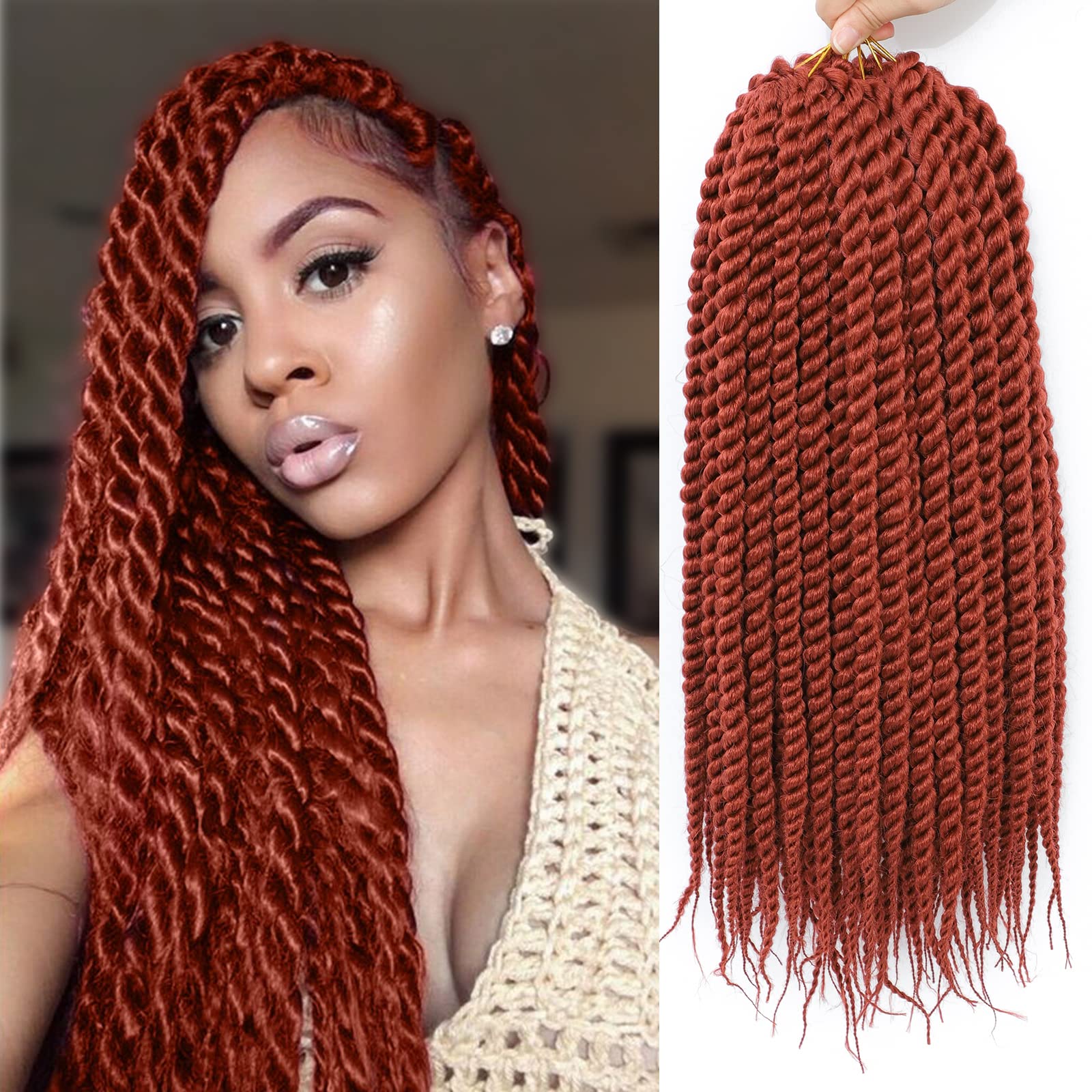 Admutty Havana Twist Crochet Hair - 22 Inch 6 Packs Jumbo Senegalese Twist Crochet Braids (350#) - Natural Looking Protective Style for Black Women | Perfect for Daily Wear, Parties & Special Occasions