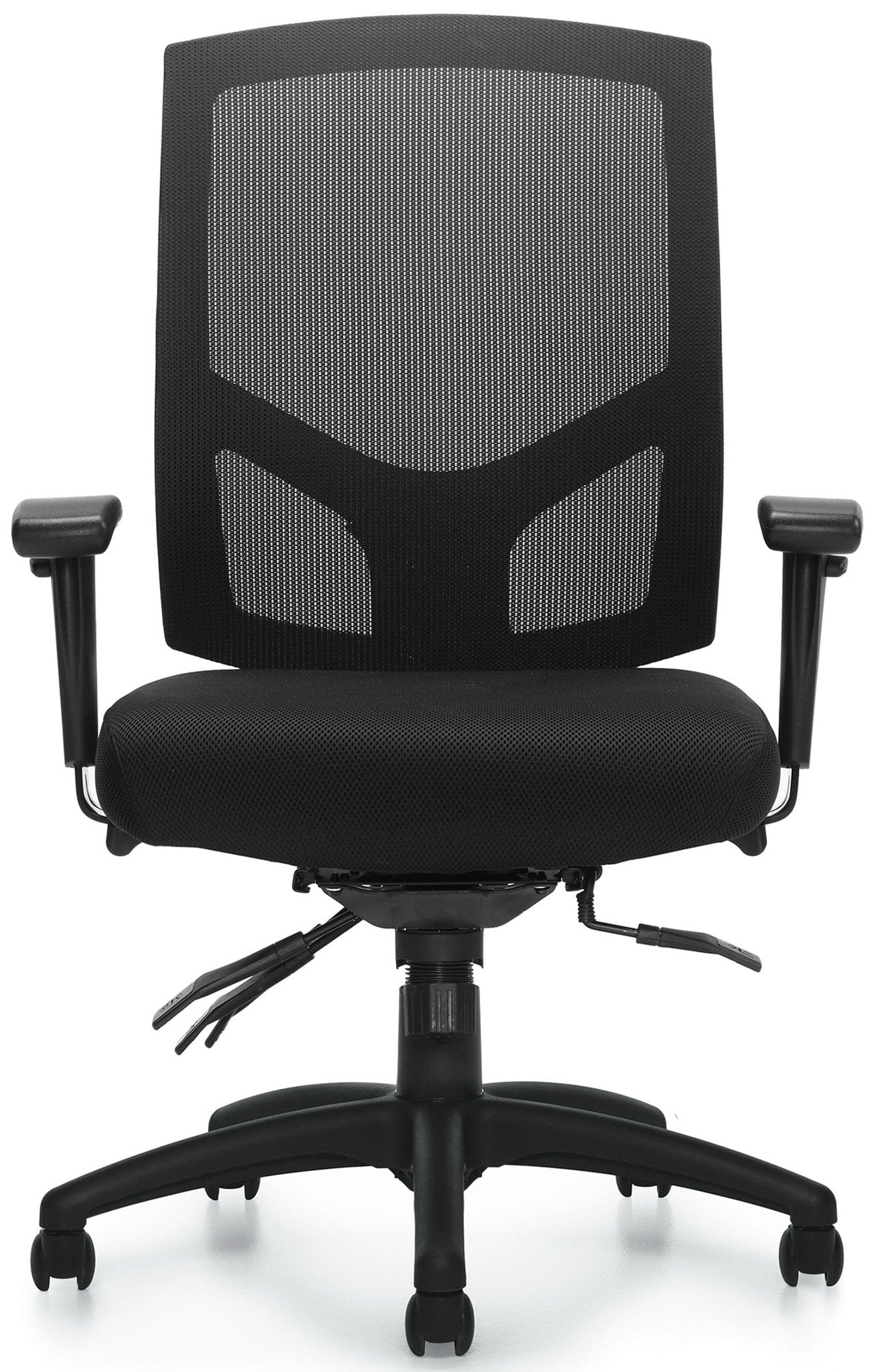 Ergonomic Mesh Back Office Chair with Adjustable Arms and Lumbar Support - Multi-Function Swivel Task Chair for Home & Office Workspaces [OTG11769B] - Perfect for Long Hours of Computer Work, Gaming, and Conference Rooms