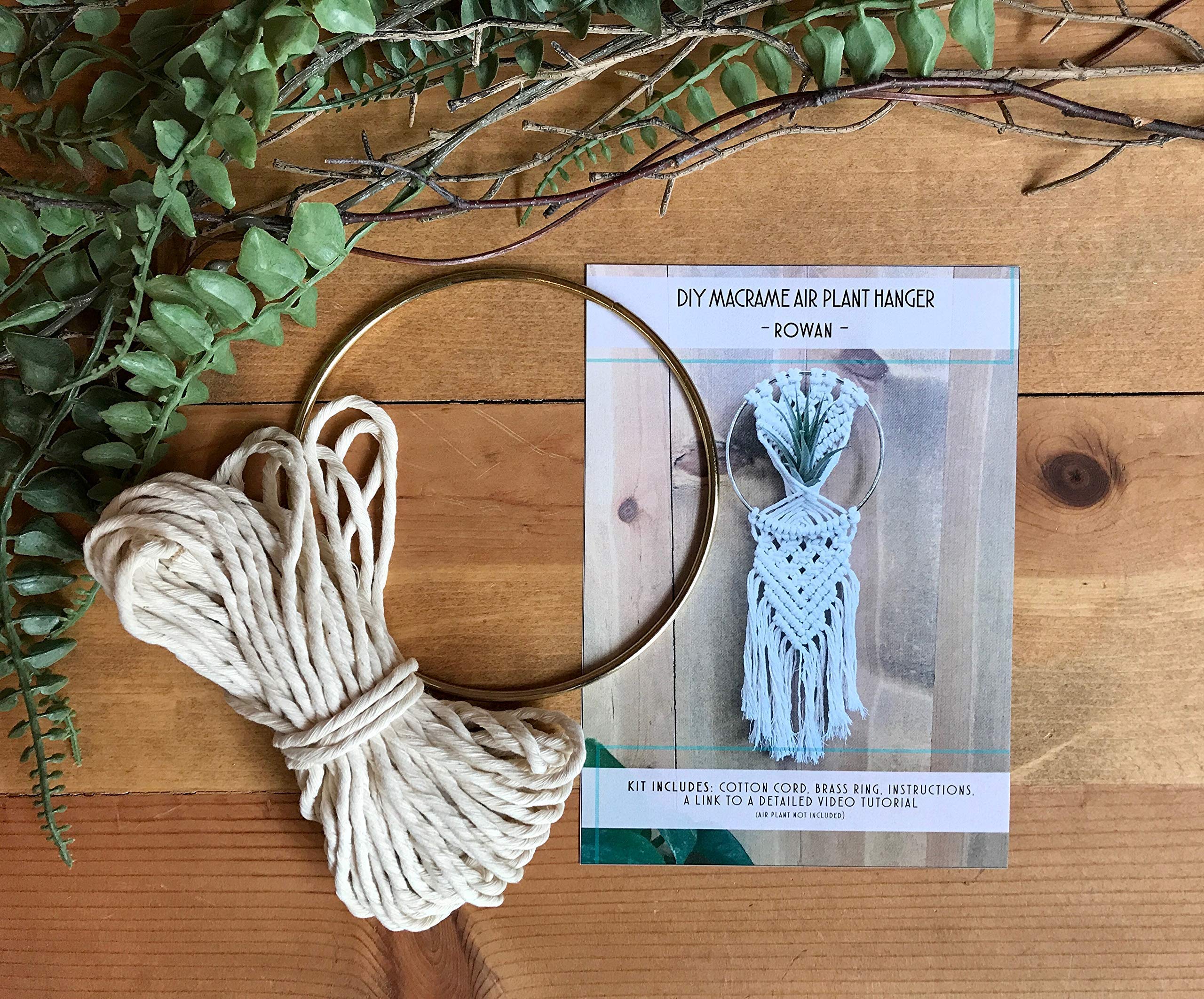DIY Macrame Air Plant Hanger Kit - Handmade Boho Home Decor for Indoor Plants, Wall Hanging or Gift - Perfect for Living Room, Bedroom, Balcony & Office Decor