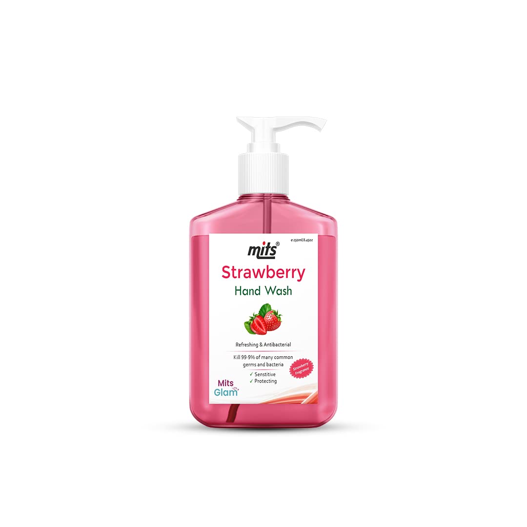 Mits Strawberry Moisturizing Hand Wash - Gentle & Soft on Skin | Perfect for Kitchen, Bathroom & Office Use