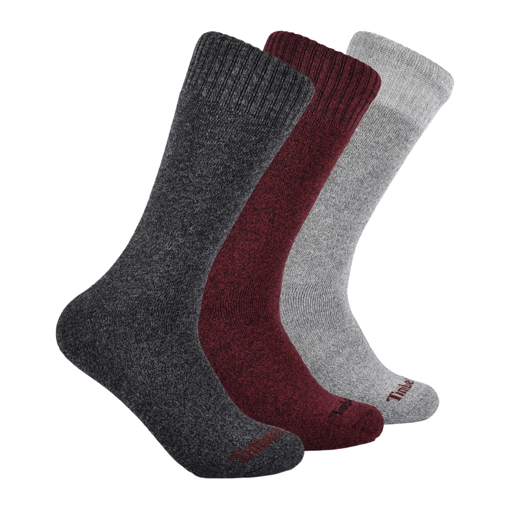 Timberland Women's Ribbed Marled Boot Socks - 3 Pairs Pack, Warm Winter Knit Socks for Hiking, Outdoor & Casual Wear