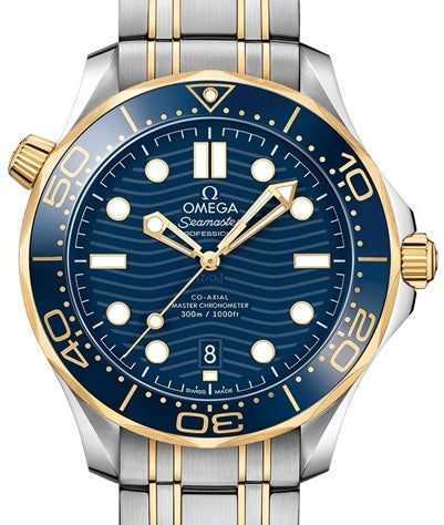 Omega Seamaster Professional Diver 300M Men's Watch - Stainless Steel & 18K Yellow Gold - Luxury Swiss Automatic Watch for Diving, Business & Formal Occasions