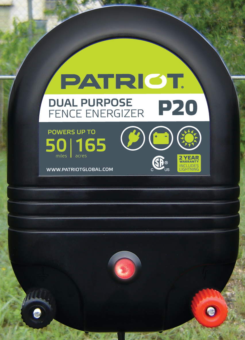 P20 Dual Purpose Fence Energizer - 2.0 Joule Electric Fence Charger for Livestock & Pets | Perfect for Farms, Ranches & Backyard Security