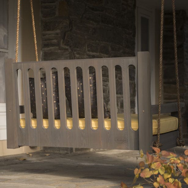 57 Inch Dark Walnut Stained Classic Red Cedar Porch Swing - Outdoor Patio, Garden, Backyard Relaxation for Family & Friends