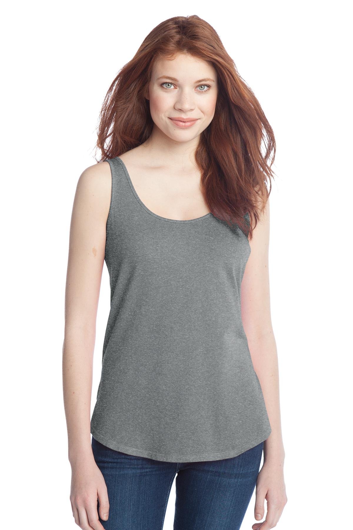 District Women's Cotton Swing Tank Top - XS, Heathered Steel - Casual Summer Wear, Beach Cover-Up, Yoga & Lounge Outfit
