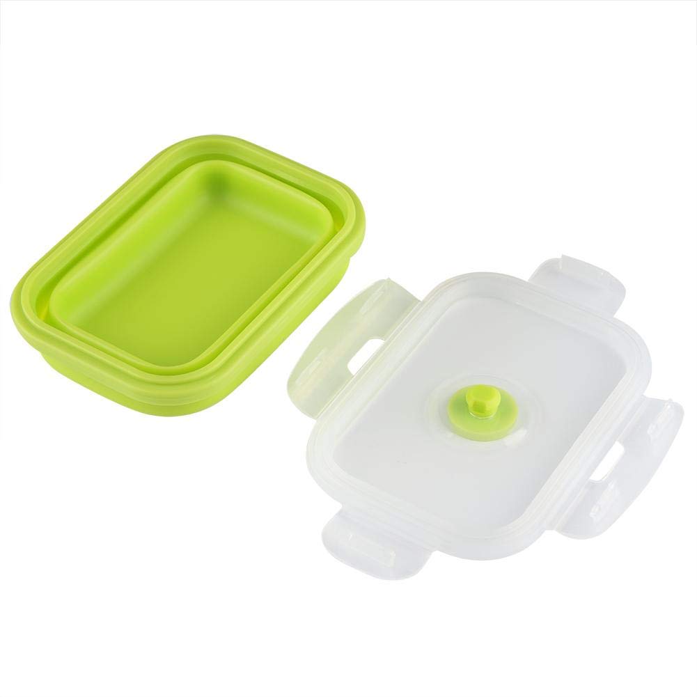Eco-Friendly Bento Box - Food Grade Silicone Lunch Container (350ml) - Leak Proof for Camping, Picnics & Office - Green, Blue, Pink Color Options