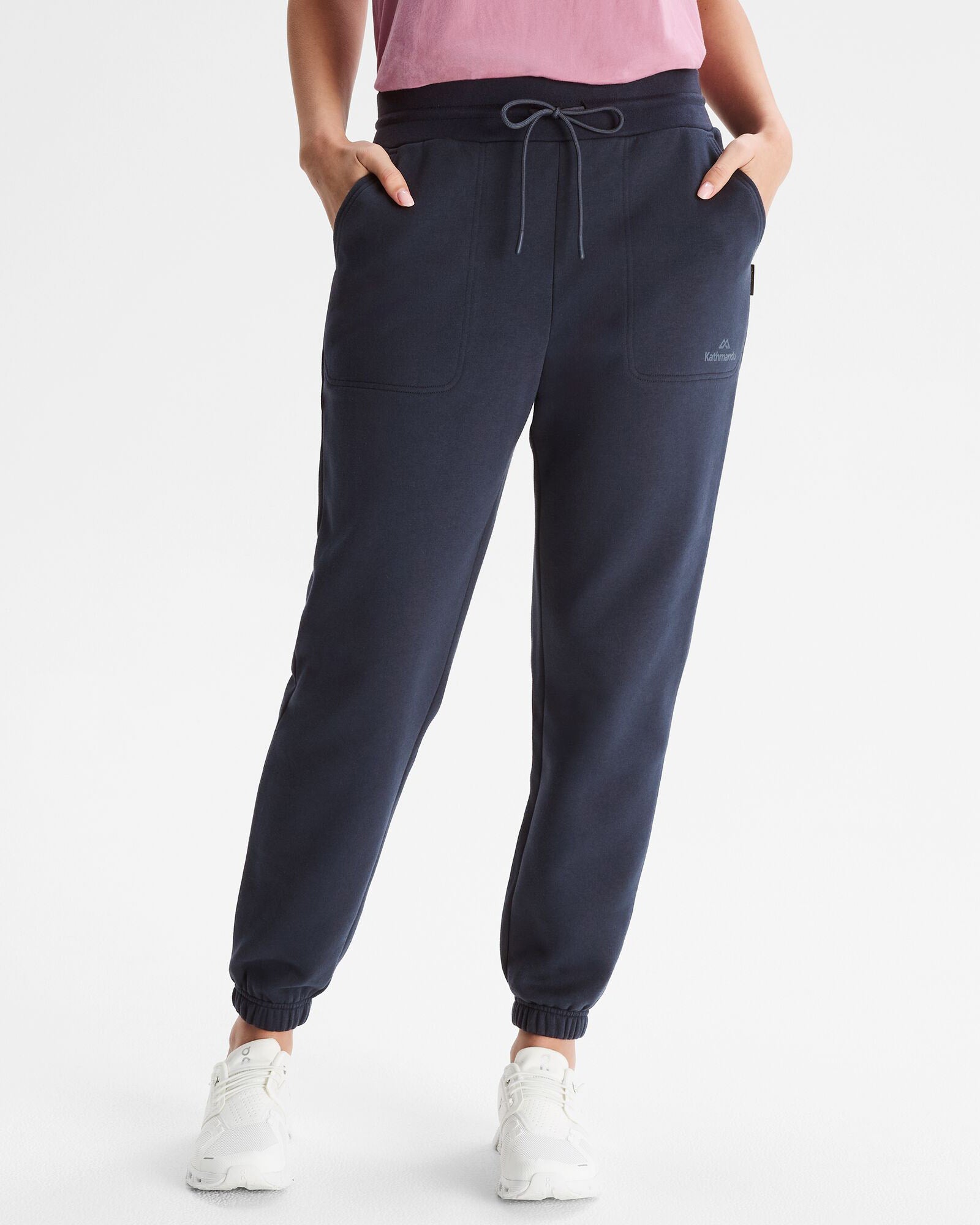 Women's Logo BB Joggers - Soft Comfortable Lounge Pants in Pure Navy Blue | Perfect for Yoga, Running & Casual Wear