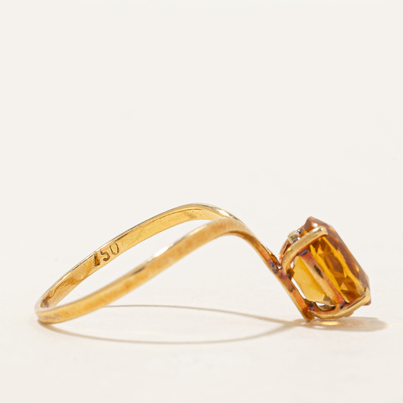 Mandarin Citrine Chevron Cocktail Ring - 1.90ct Natural Gemstone, Size 7.25, 925 Sterling Silver, Elegant Statement Jewelry for Women - Perfect for Parties, Weddings & Special Occasions