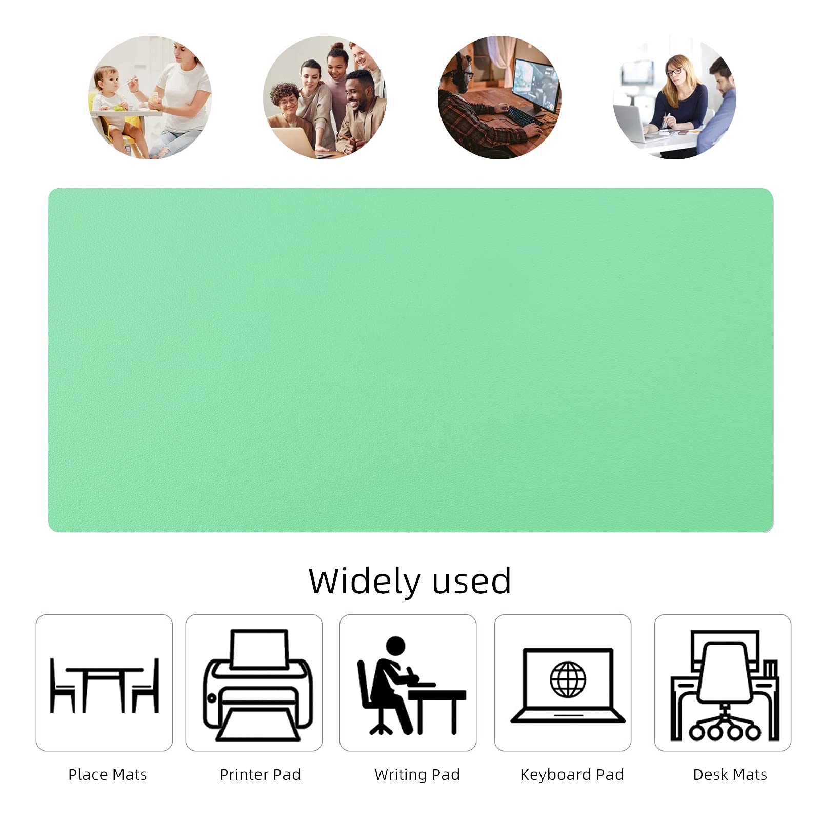 KINGFOM PU Leather Desk Pad Protector - 35.4