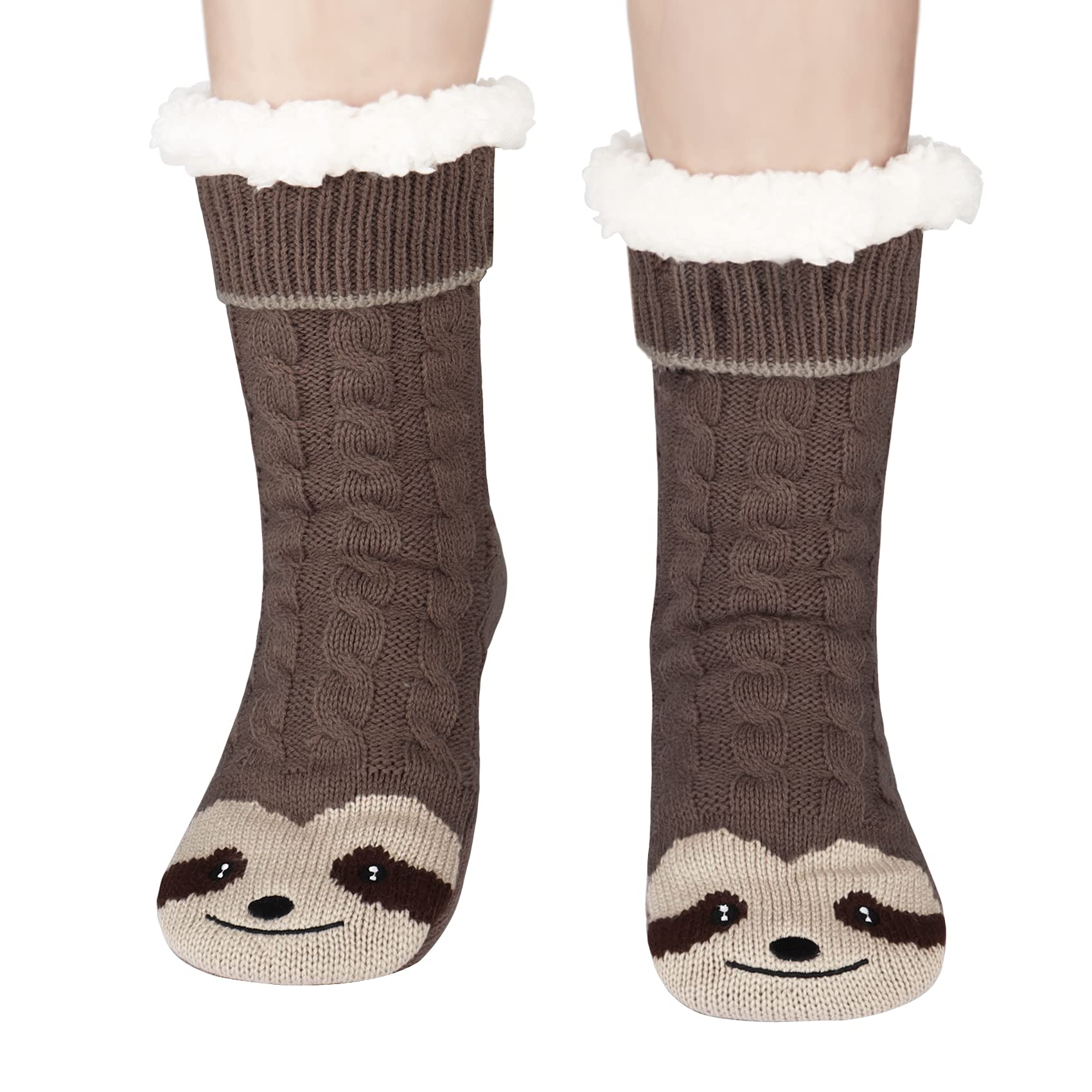 Jeasona Women's Fuzzy Non-Slip Slipper Socks - Warm Cozy House Shoes with Grippers for Indoor/Outdoor Use - Perfect Gift for Women, Christmas, Mother's Day - Ideal for Home, Office, Travel & Relaxation