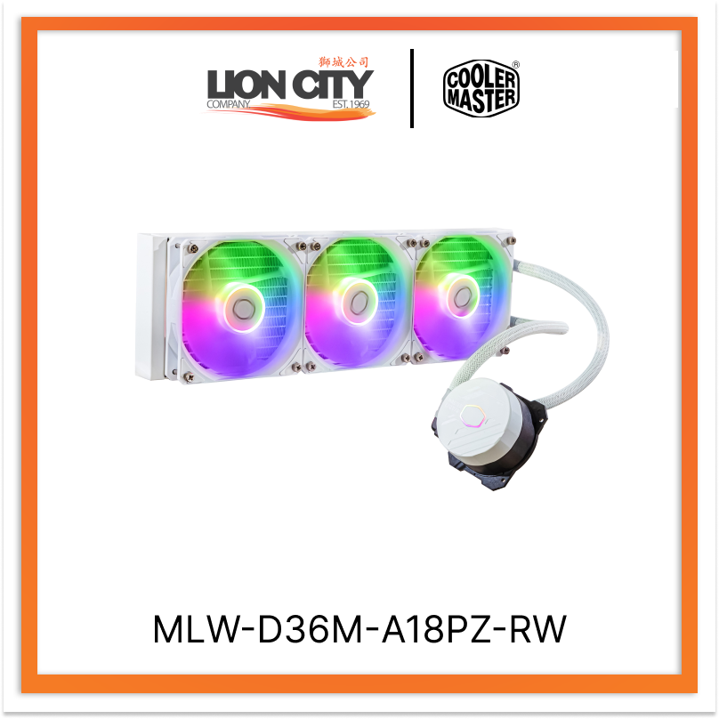 Cooler Master MLW D36M A18PZ RW CM MasterLiquid Core 360L ARGB CPU Liquid Cooler - White | High-Performance Cooling for Gaming PCs & Workstations | Perfect for Overclocking & Silent Operation