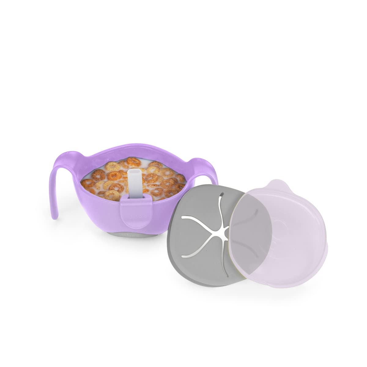 B.BOX Kids Bowl & Straw Set - BPA Free, Spill-Proof Design for Toddlers (Boysenberry) - Perfect for Snacks, Cereal & On-the-Go Meals