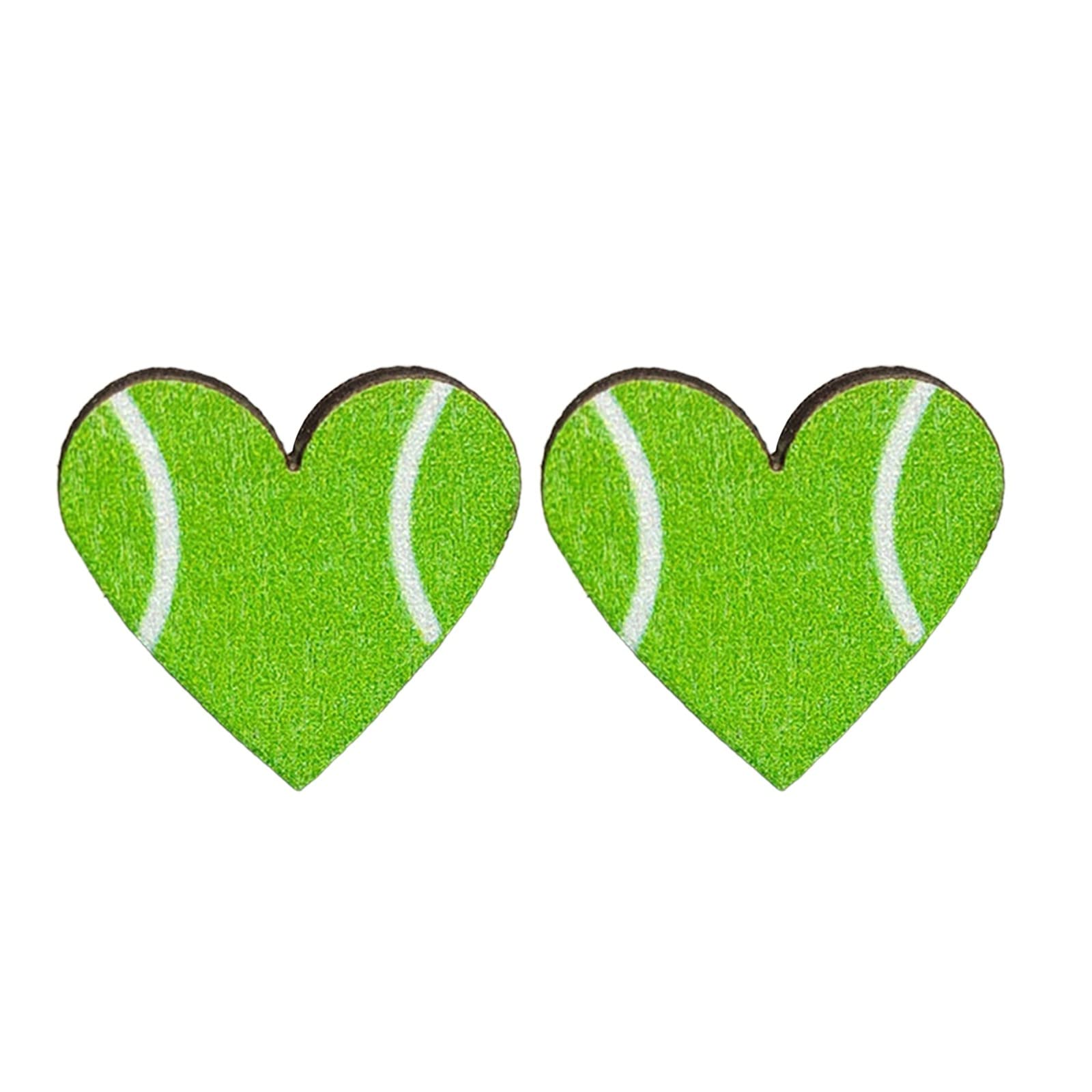 Diamond Stud Earrings for Women - Heart Shaped Sports Jewelry, Baseball & Rugby Small Earrings - Perfect for Casual Wear, Game Days & Gift Giving