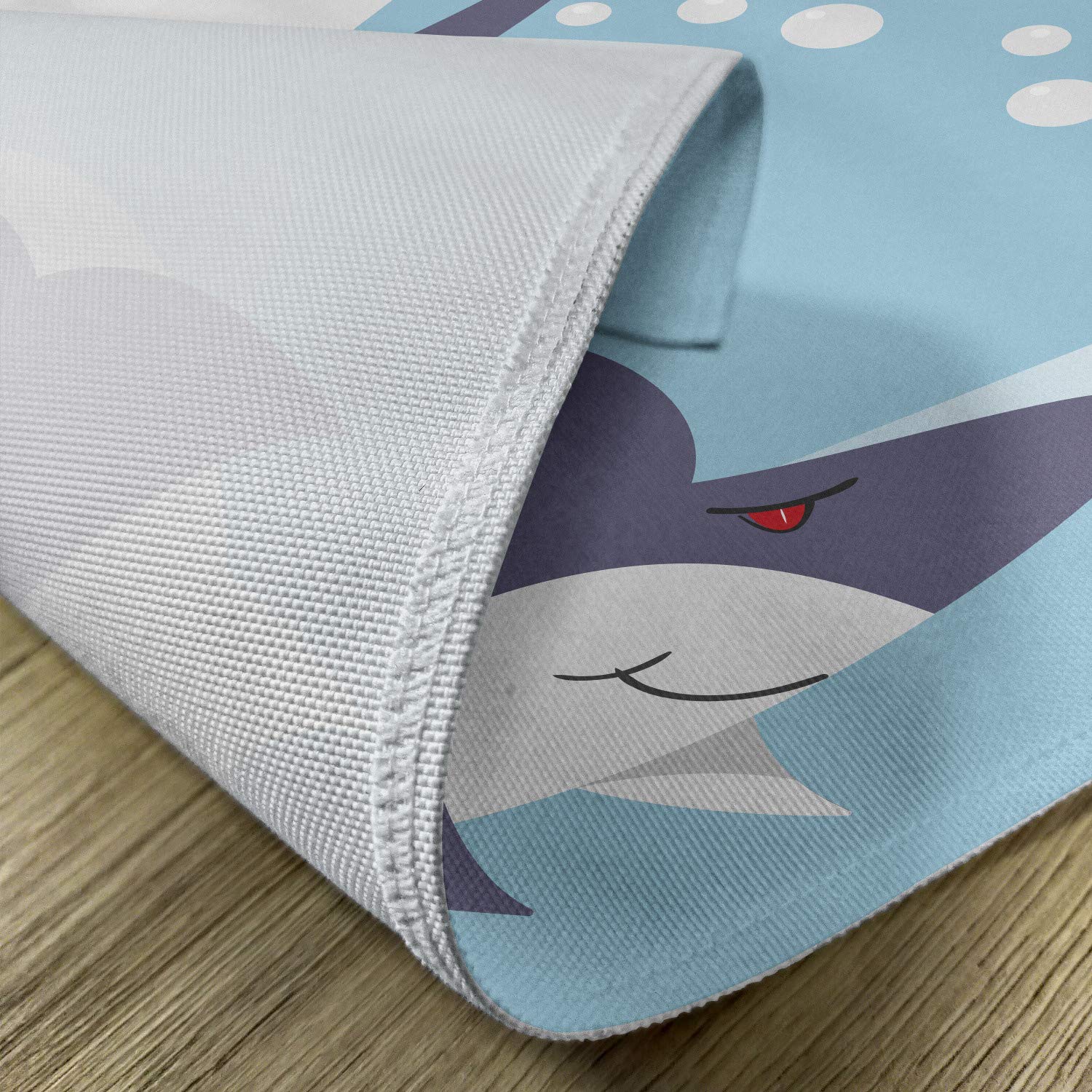 Ambesonne Yellow Submarine Place Mats Set of 4 - Shark & Vessel Ocean Bubbles Underwater Theme Cartoon Animals - Washable Fabric Dining Table Mats for Kitchen & Dining Room Decor in Blue, Gray & Yellow - Perfect for Beach Parties, Nautical Themed Events & Underwater Decor
