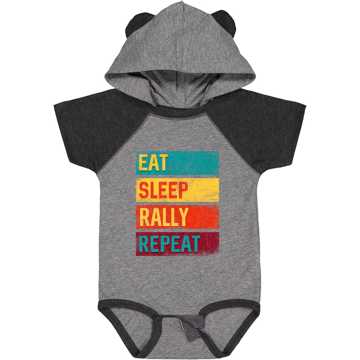 Inktastic Eat Sleep Rally Repeat Baby Bodysuit - Soft Cotton Infant Onesie for Racing Fans - Perfect for Car Enthusiast Gifts, Baby Showers & Motorsport Events