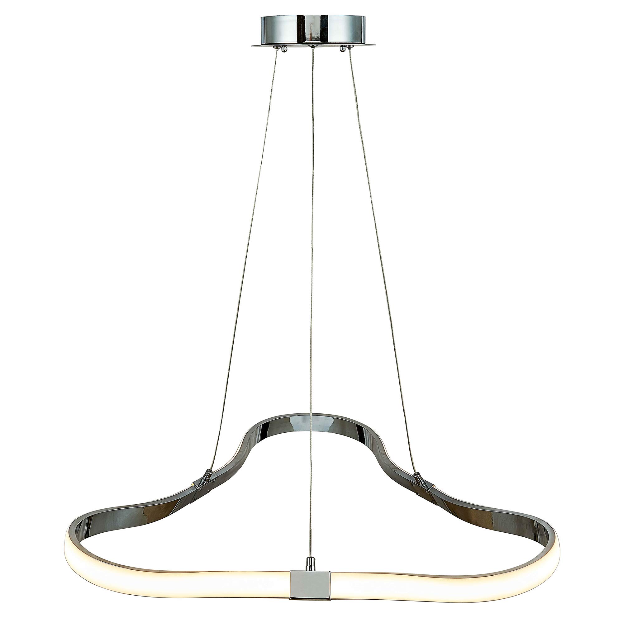 AA Warehousing 1-Light LED Triangular Pendant Light - Chrome Finish Modern Lighting for Kitchen Island, Dining Room & Bedroom