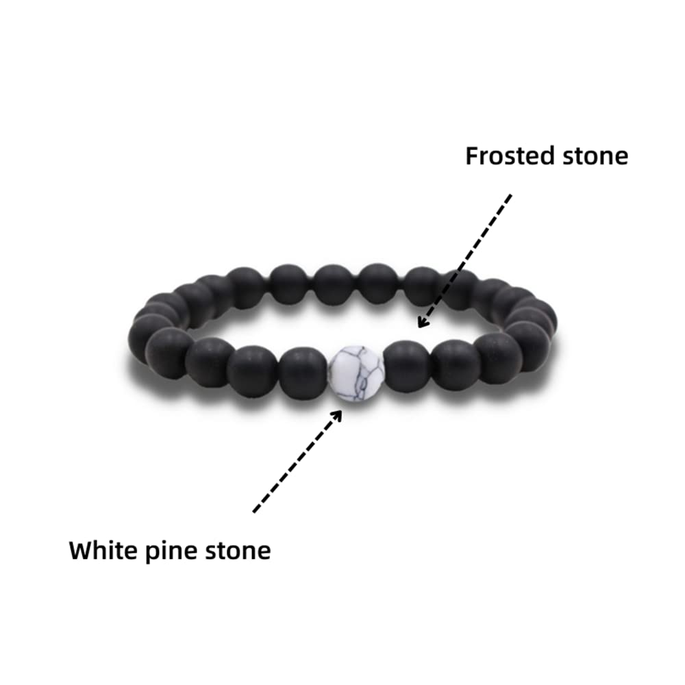 Natural Lava Rock Beads Bracelet Set - Stretchable Adjustable Braided Rope Gemstone Bracelets for Men & Women (4-Piece Set) - Perfect for Yoga, Meditation, Gifts & Everyday Wear