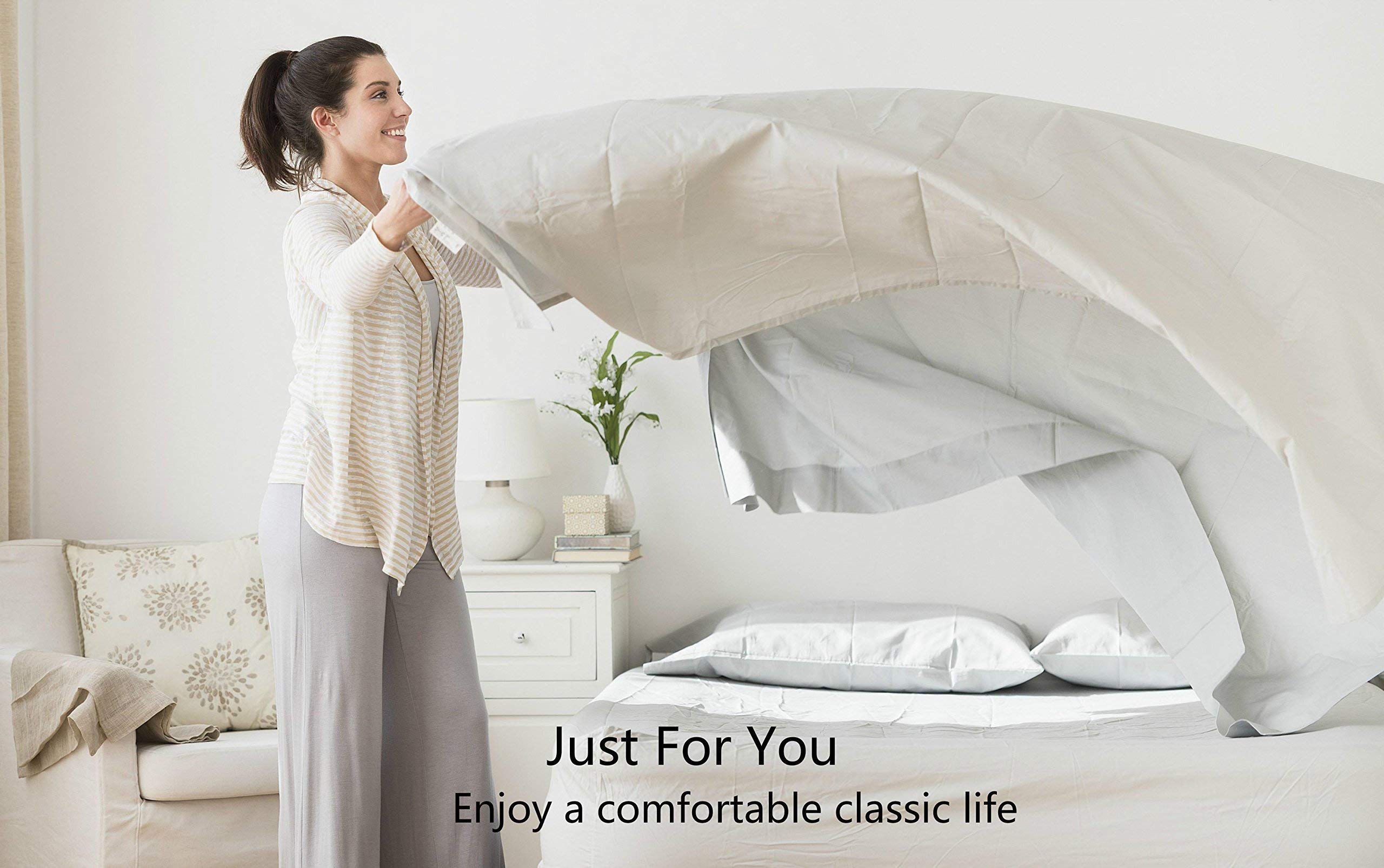 Luxury 3-Piece Duvet Cover Set - Super Soft 350 Thread Count Queen Size Bedding - Aqua Blue Solid Color - Perfect for Master Bedroom, Guest Room & Vacation Homes