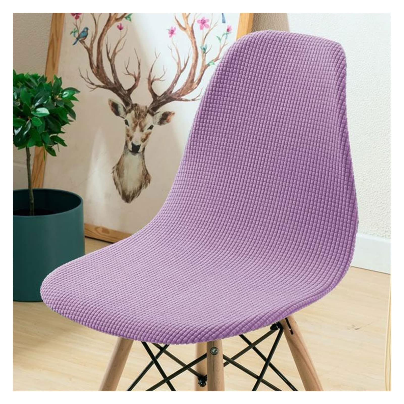 ZZDXW Shell Dining Chair Covers Set of 1/2/4/6 - Stretchable Universal Scandinavian Slipcovers for Kitchen, Living Room & Dining Room - Modern Nordic Style Home Decor - Perfect for Family Gatherings & Dinner Parties