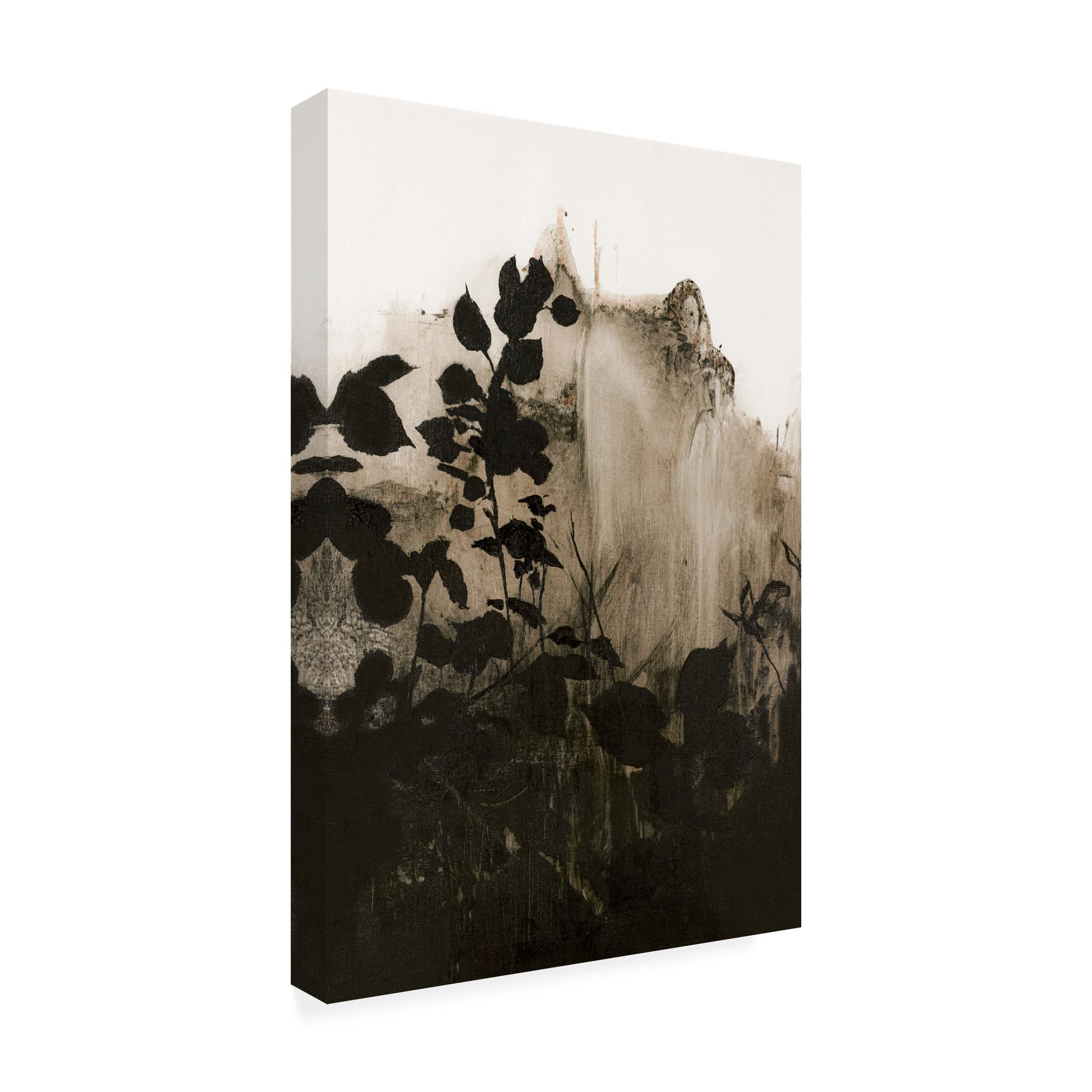 Design Fabrikken 'Silhouette Leaves 2' Canvas Wall Art Print - Modern Botanical Home Decor for Living Room, Bedroom & Office