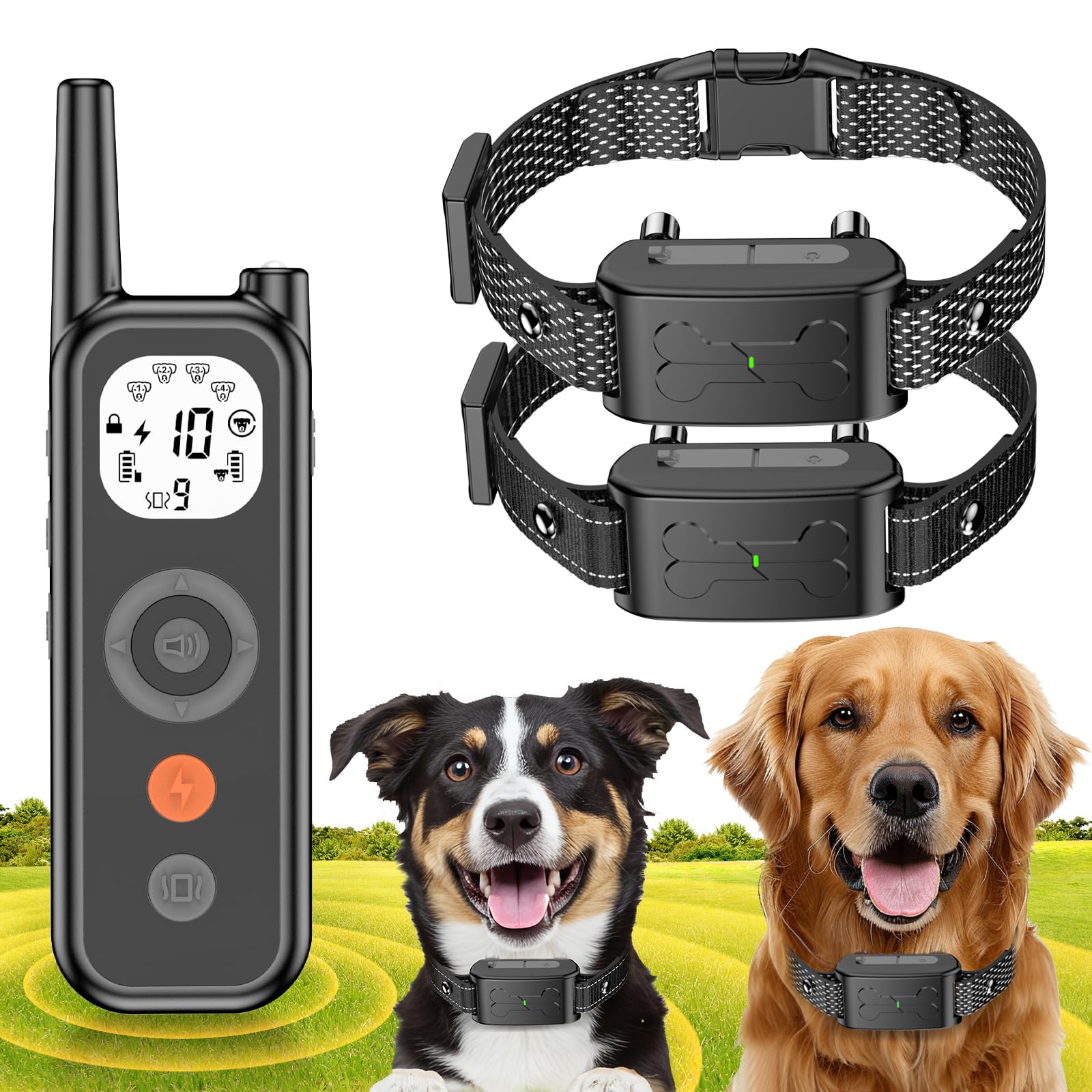 Wireless Dog Fence System for 2 Dogs - 2-in-1 Electric Pet Containment with Remote Training Collar | Waterproof & Adjustable Outdoor Dog Fence for Large Yards & Training | Perfect for Backyard Safety & Off-Leash Freedom
