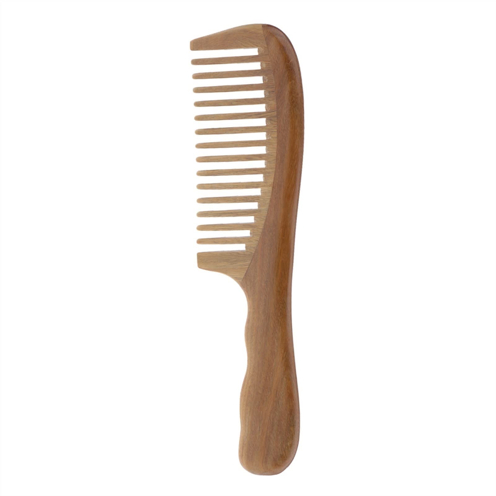 GLOOOB Wooden Hair Comb for Men - Wide & Fine Tooth Comb with Wavy Handle for Scalp Massage, Hair Cutting & Styling - Natural Wood Hairbrush (Wide Teeth) - Perfect for Daily Grooming, Salon Styling & Travel