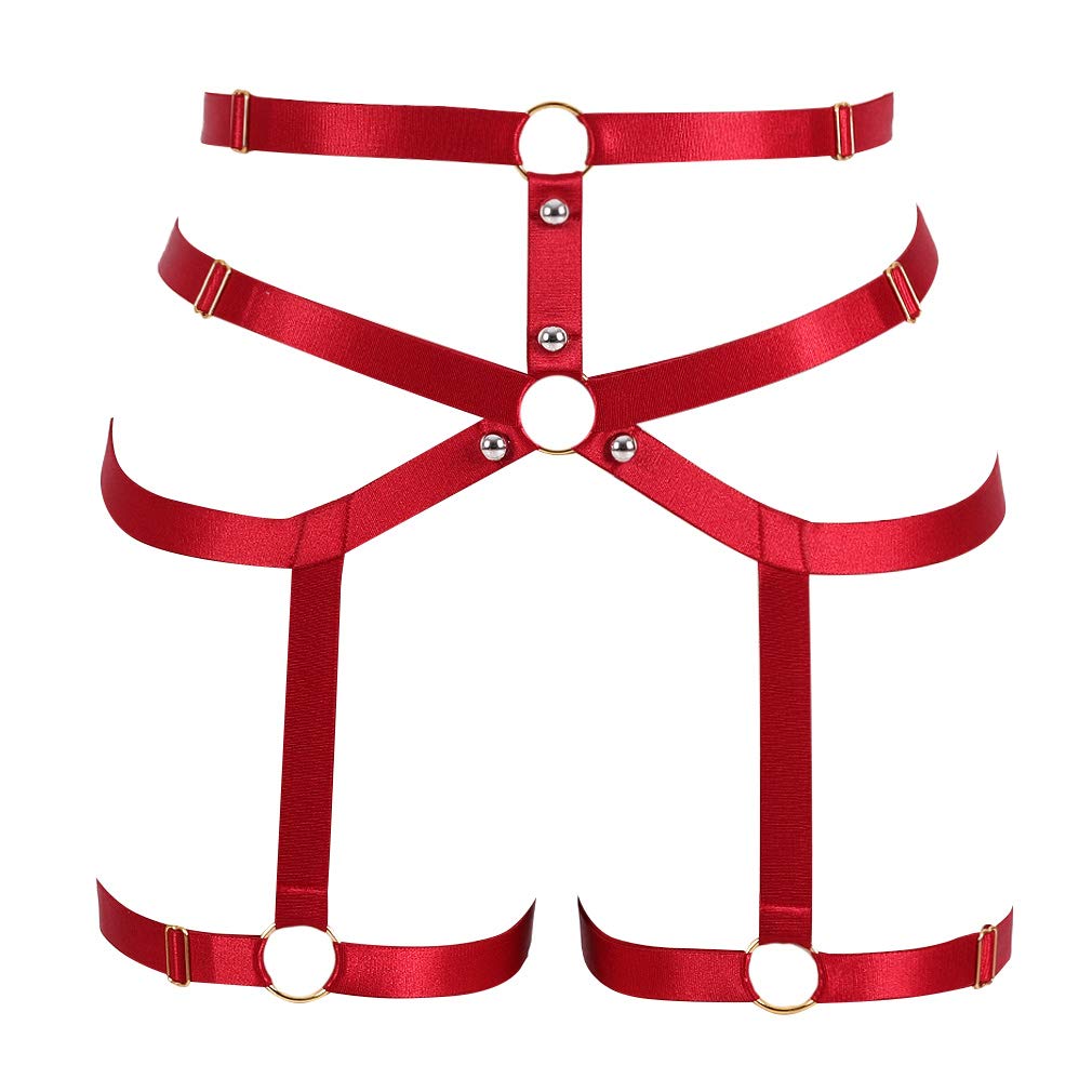 Sexy Women's Body Harness Garter Leg Strap - Stretchy Gothic Punk Waist Belt for Dance, Photography & Cosplay - Black Stocking Suspender for Lingerie, Boudoir & Night Out