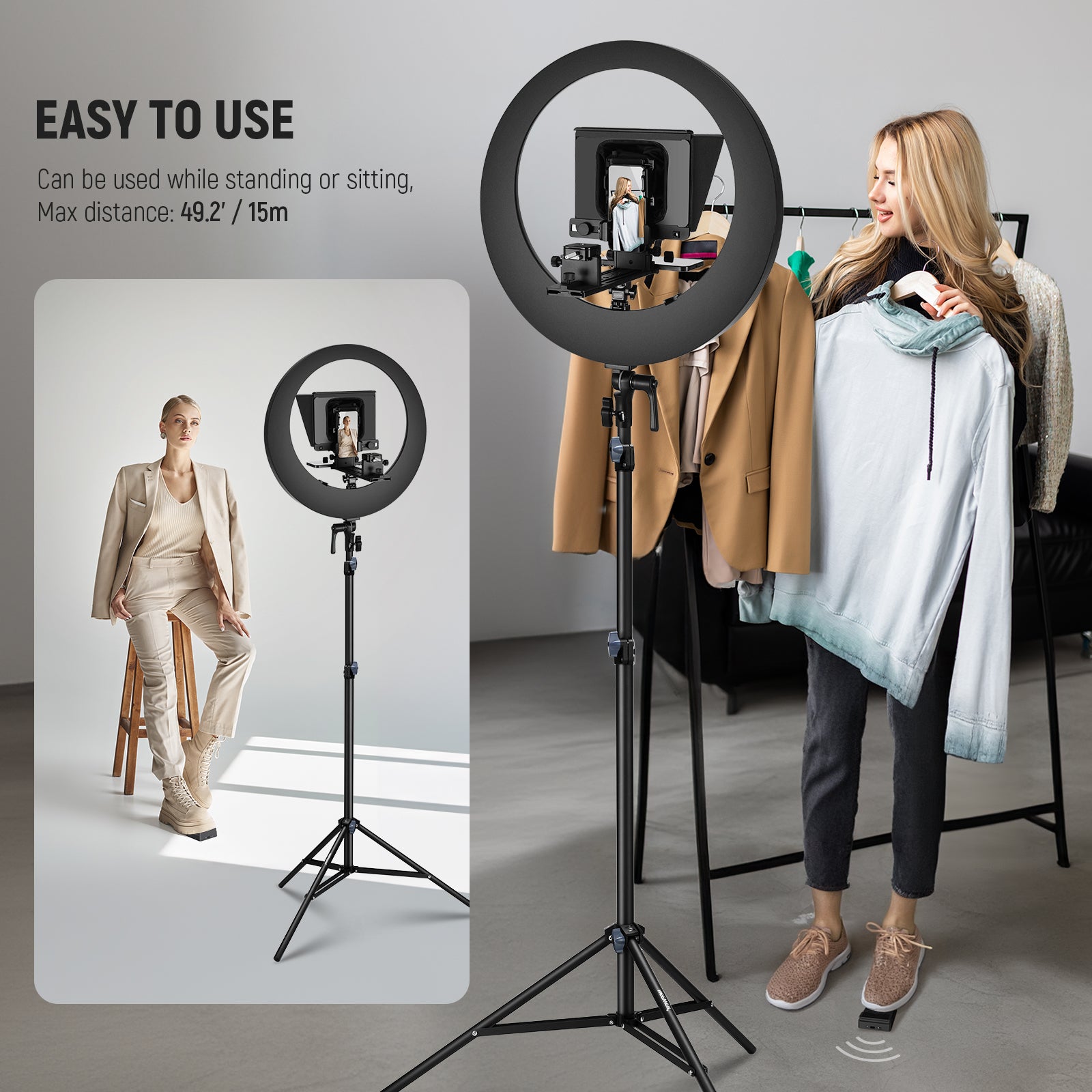 NEEWER RT112 Foot Switch for Teleprompter - Hands-Free Control for NEEWER Teleprompter App - Perfect for Video Recording, Live Streaming, and Presentations