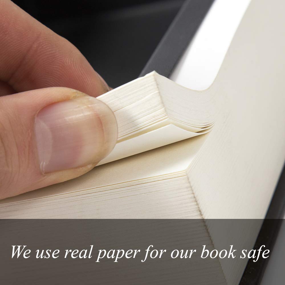 Fake Book Box Safe with Key Lock - Hidden Diversion Safe for Valuables - Secret Storage Disguised as a Book - Perfect for Home, Office & Travel Security (Large Size, Alice Design)
