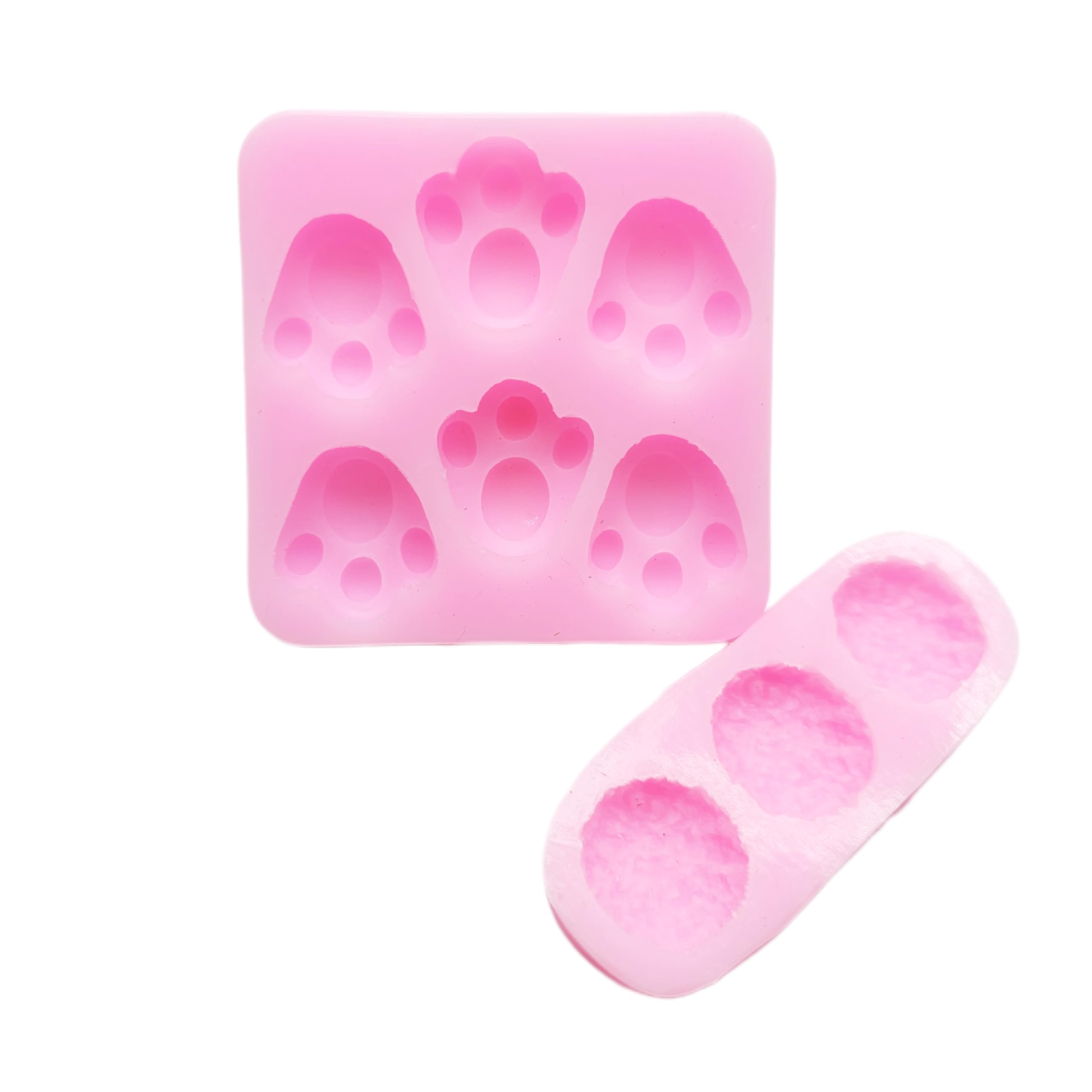 Bunny Paw and Tail Silicone Molds Set - 6 Cavity Paw & 3 Cavity Tail Molds for Cake Balls, Cookies, Cupcake Toppers - Perfect for Easter, Baby Showers, and Spring Baking Decorations