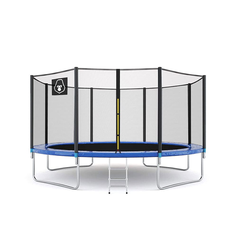 OMUKY Outdoor Kids Trampoline with Galvanized Steel Frame, Safety Foam Padding & Steel Ladder - Durable Backyard Bounce Toy for Children's Playground, Garden, and Outdoor Family Fun
